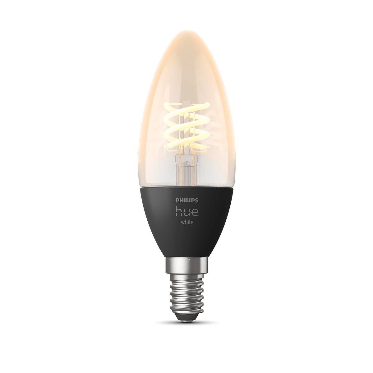Philips LED-Leuchtmittel Philips Hue White E14 Kerze Einzelpack Filament, E14, Warmweiß