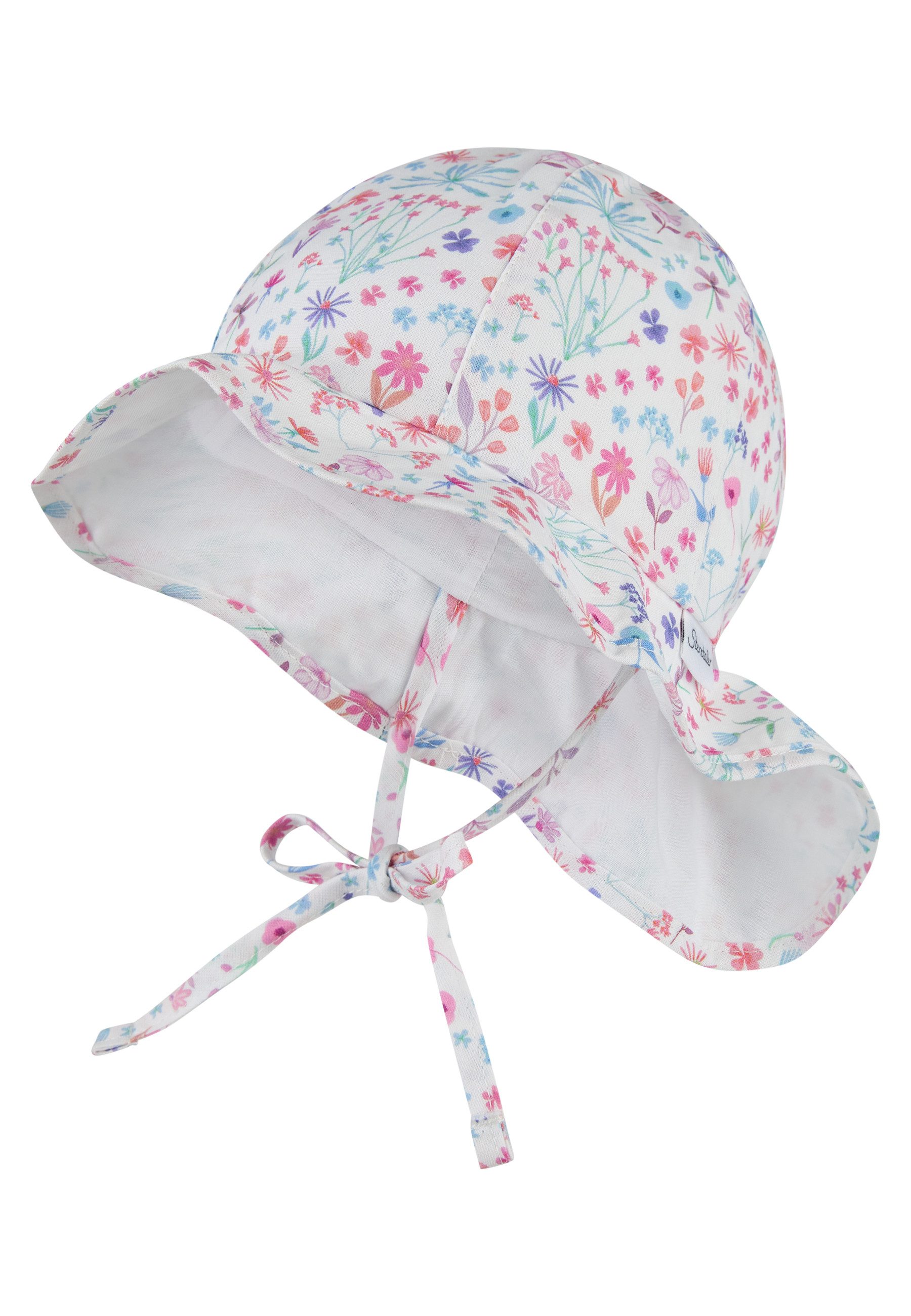 Sterntaler® Sonnenhut UV-Schutz 50+ Sonnenhut florales Muster (1-St) Sonnenhut mit floralem Muster, Gummi, Bindeband & Nackenschutz