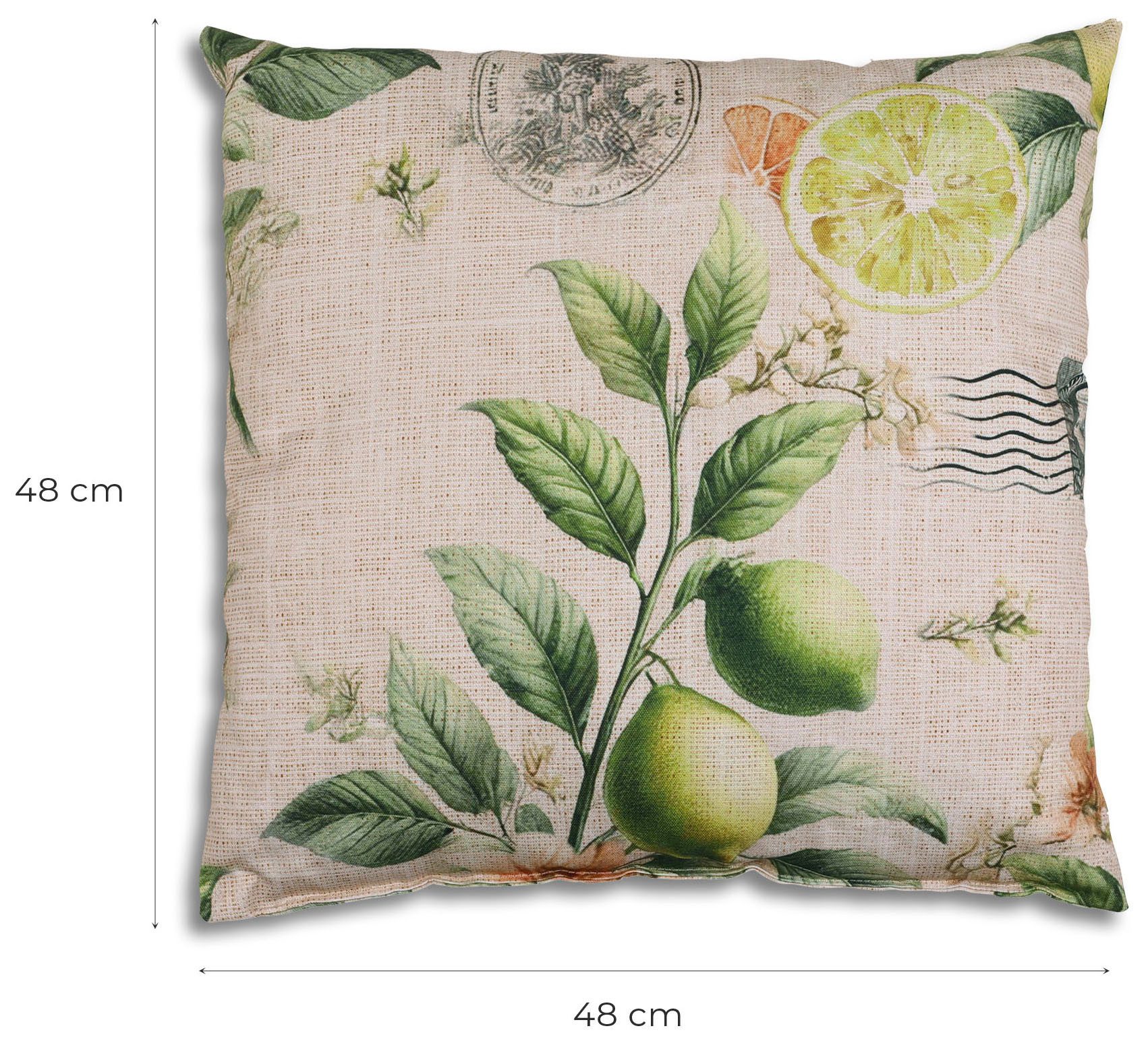 GO-DE Zierkissen Klara, (Spar-Set, 2 St), Lemon sand - Maße BxLxH ca.: 48 cm x 48 cm x cm – Bild 4 von 4