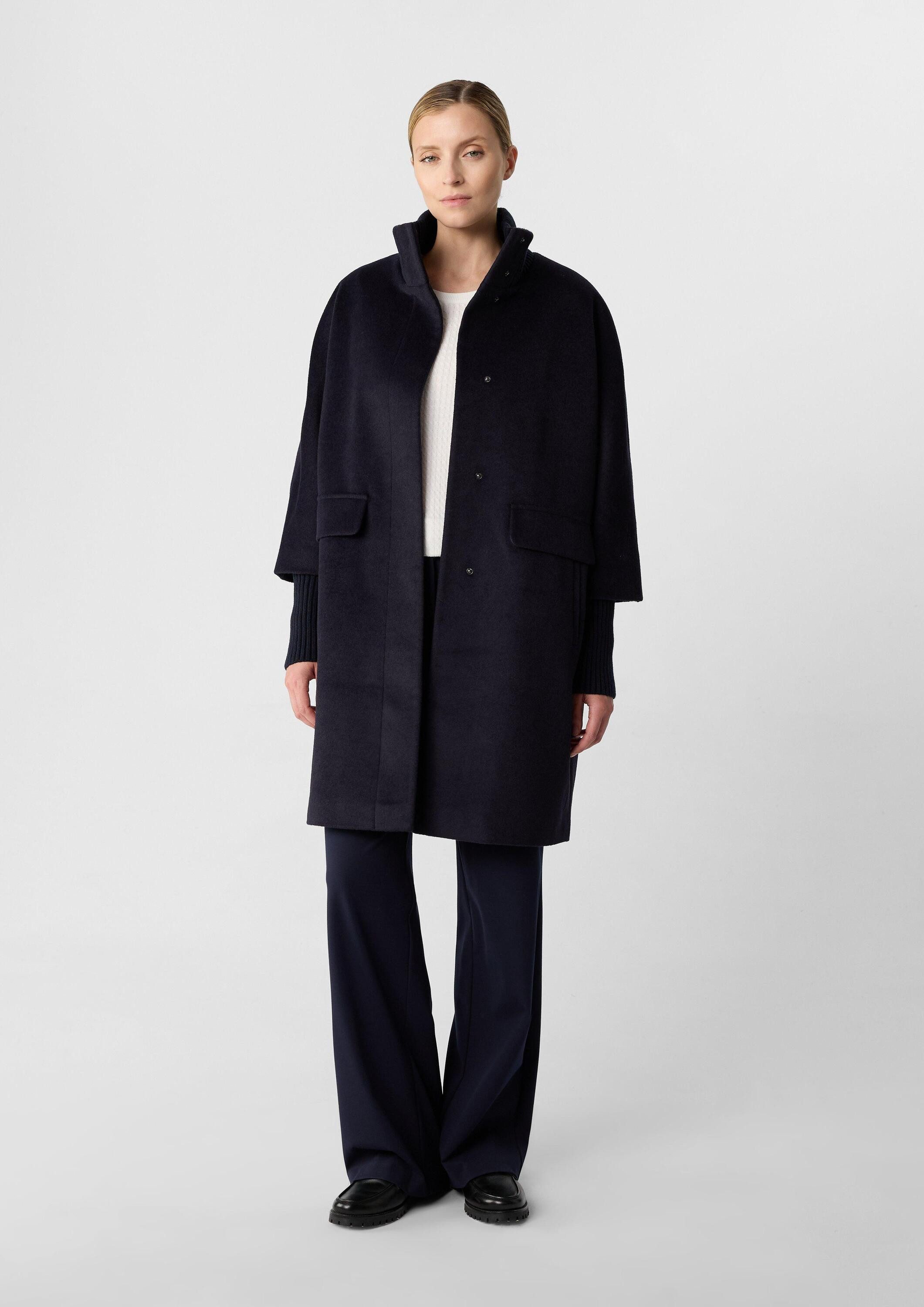 comma Funktionsmantel Outdoor-Mantel Cape-Mantel aus Wollmix mit Rippdetail günstig online kaufen