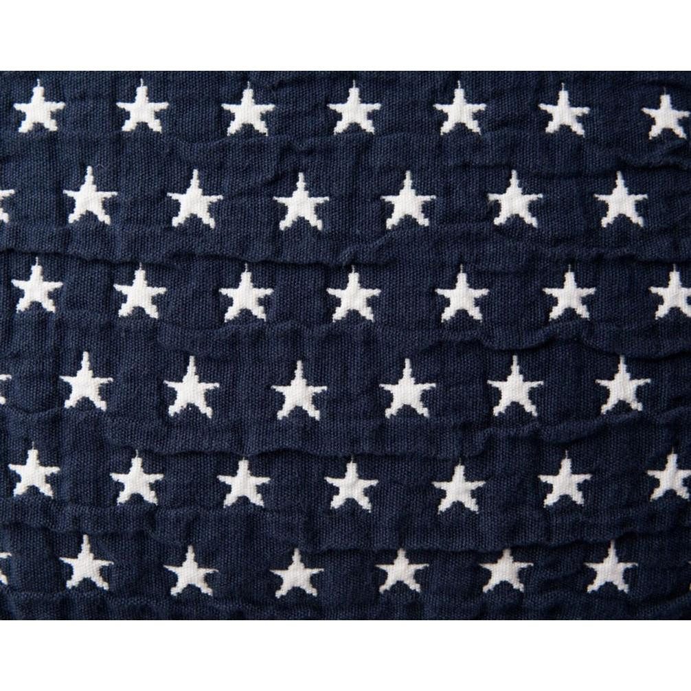 Lexington Bettwäsche Decke Plaid Bettüberwurf mit Sternen Star Navy Blue (160x240cm)