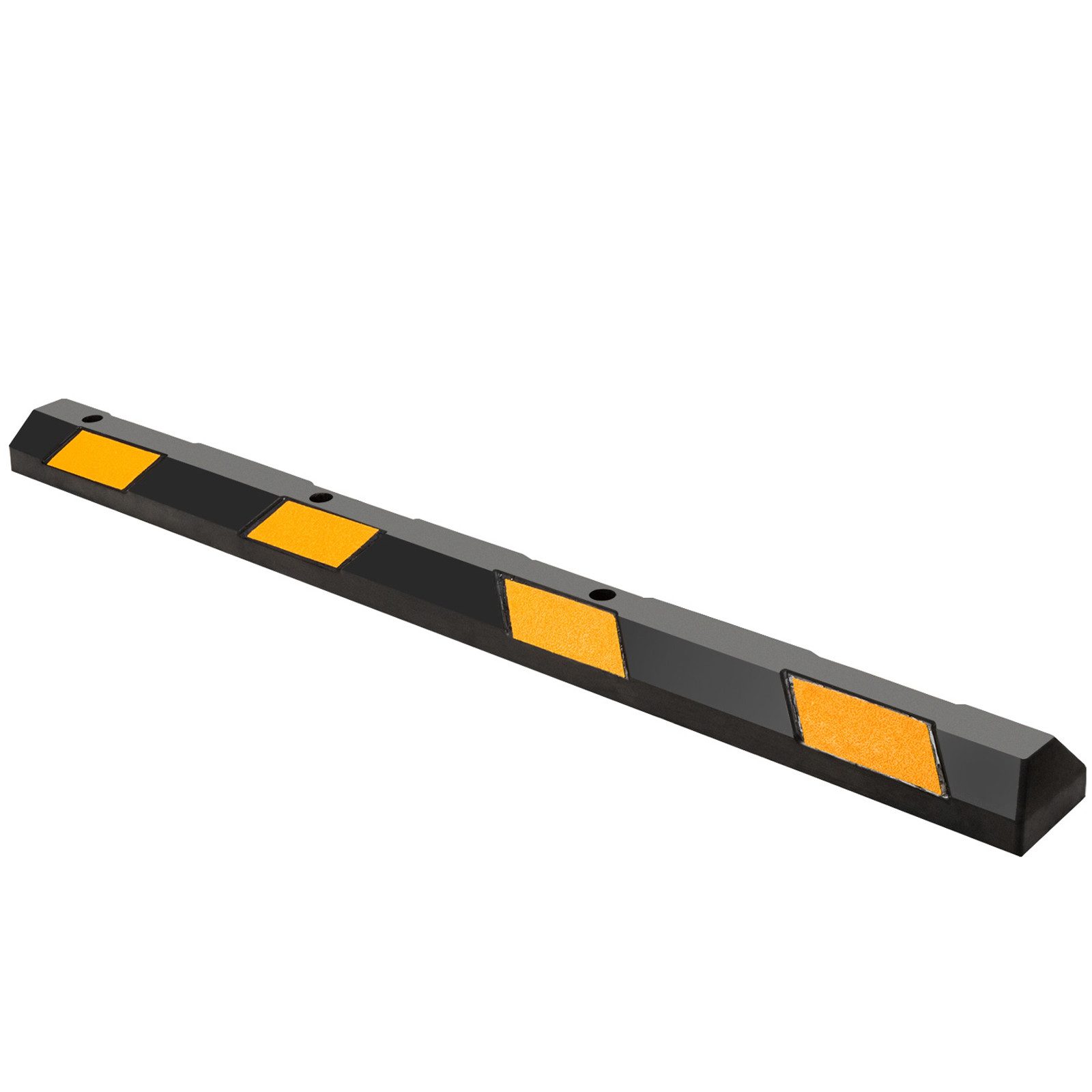 COSTWAY Parkschwelle, Parkbordstein aus Gummi mit gelben Reflektorstreifen