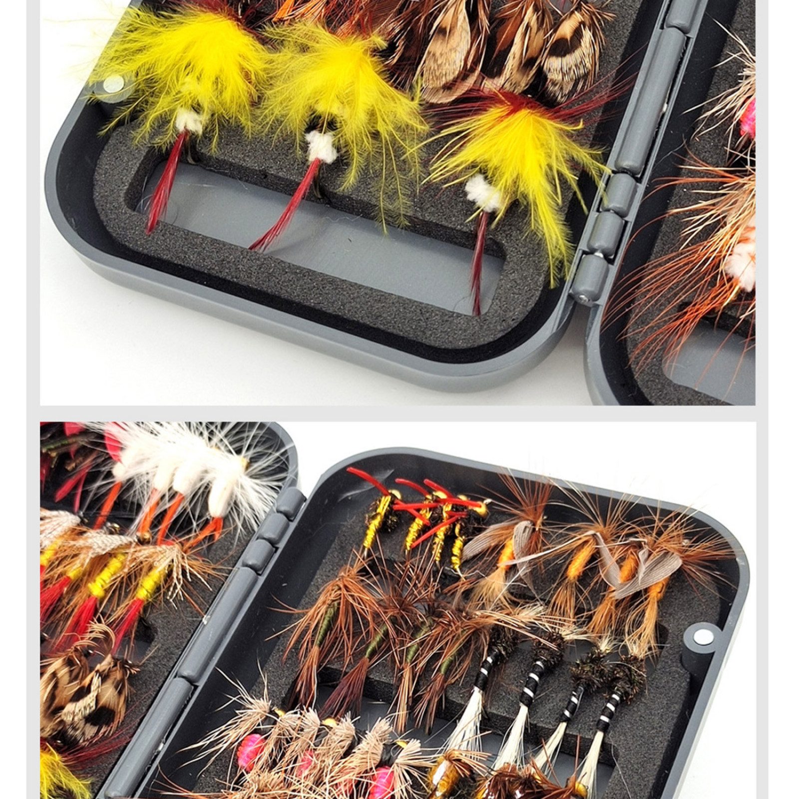 FELIXLEO Fliegenhaken Fliegenfischen Fliegen Set Forellenbarschangeln mit Fliegenbox 54Stk, (1-St)