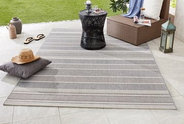 Teppich In- & Outdoorteppich Strap silber/grau, NORTHRUGS, rechteckig, Höhe: 8 mm