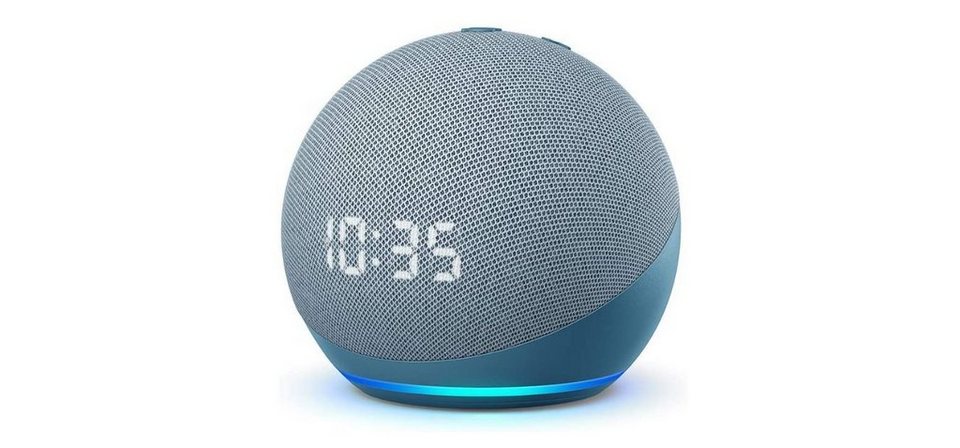 Amazon Echo Dot mit Uhr (4. Generation) blau Sprachgesteuerter Lautsprecher  (Bluetooth, WLAN (WiFi), A2DP Bluetooth, AVRCP Bluetooth, Sprachsteuerung,  Unterstützt verlustfrei HD-Audioformate von ausgewählten  Musik-Streamingdiensten, Sprachsteuerung für
