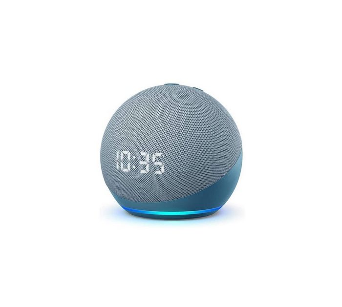 Amazon Echo Dot mit Uhr (4. Generation) blau Sprachgesteuerter Lautsprecher (Bluetooth WLAN (WiFi) A2DP Bluetooth AVRCP Bluetooth Sprachsteuerung Unterstützt verlustfrei HD-Audioformate von ausgewählten Musik-Streamingdiensten Sprachsteuerung für Ihr Smar