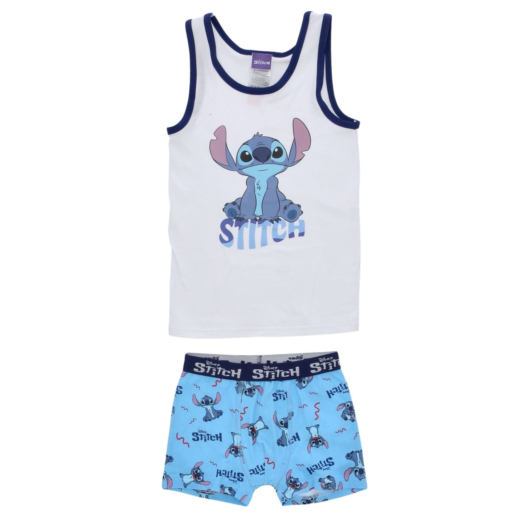 Lilo & Stitch Unterhemd Unterwäsche-Set für Jungen – Unterhemd & Shorts aus Baumwolle