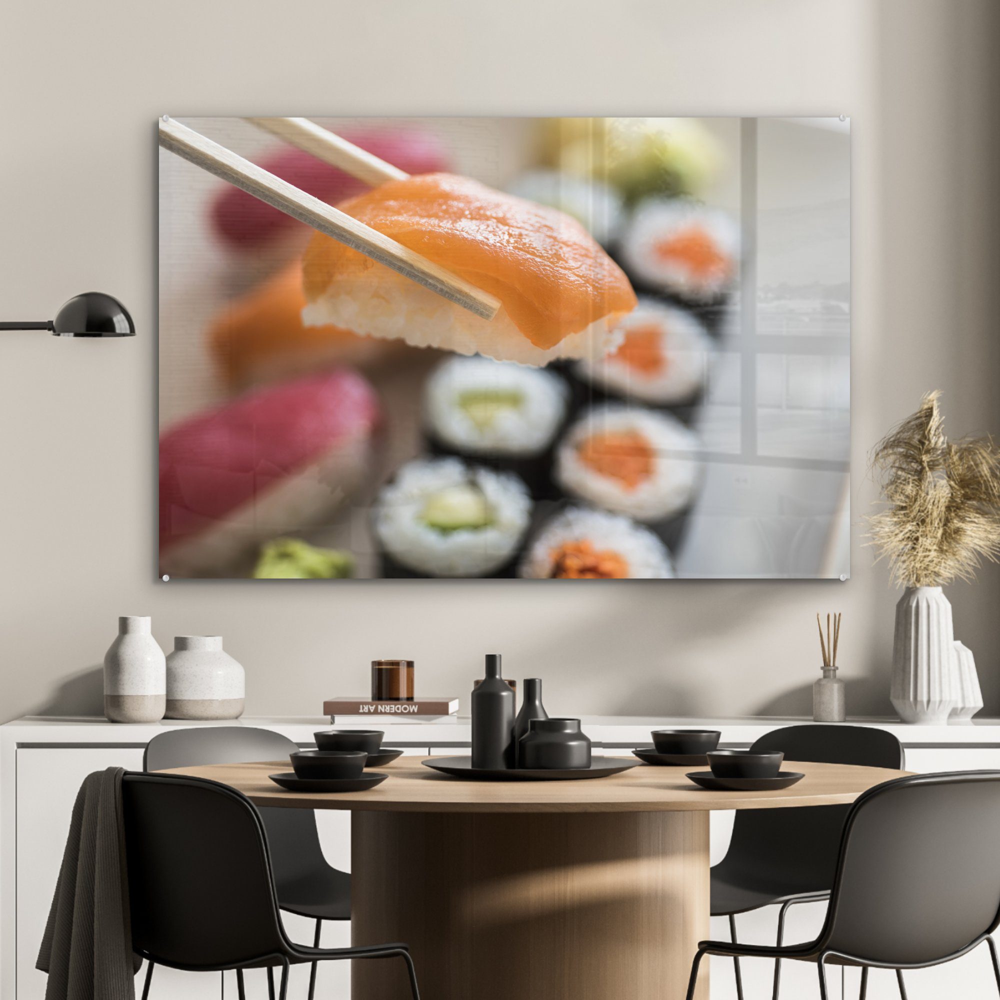 Schlafzimmer wird Sushi MuchoWow St), & Acrylglasbilder Wohnzimmer abgeholt, (1 Acrylglasbild