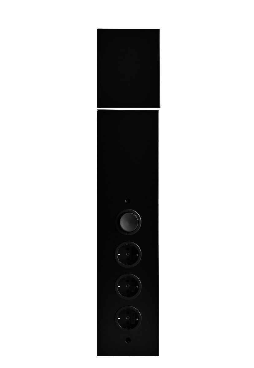 3-Fach Thebo Mehrfachsteckdose Eck-Steckdose Thebo STS3007 schwarz Schalter mit Type