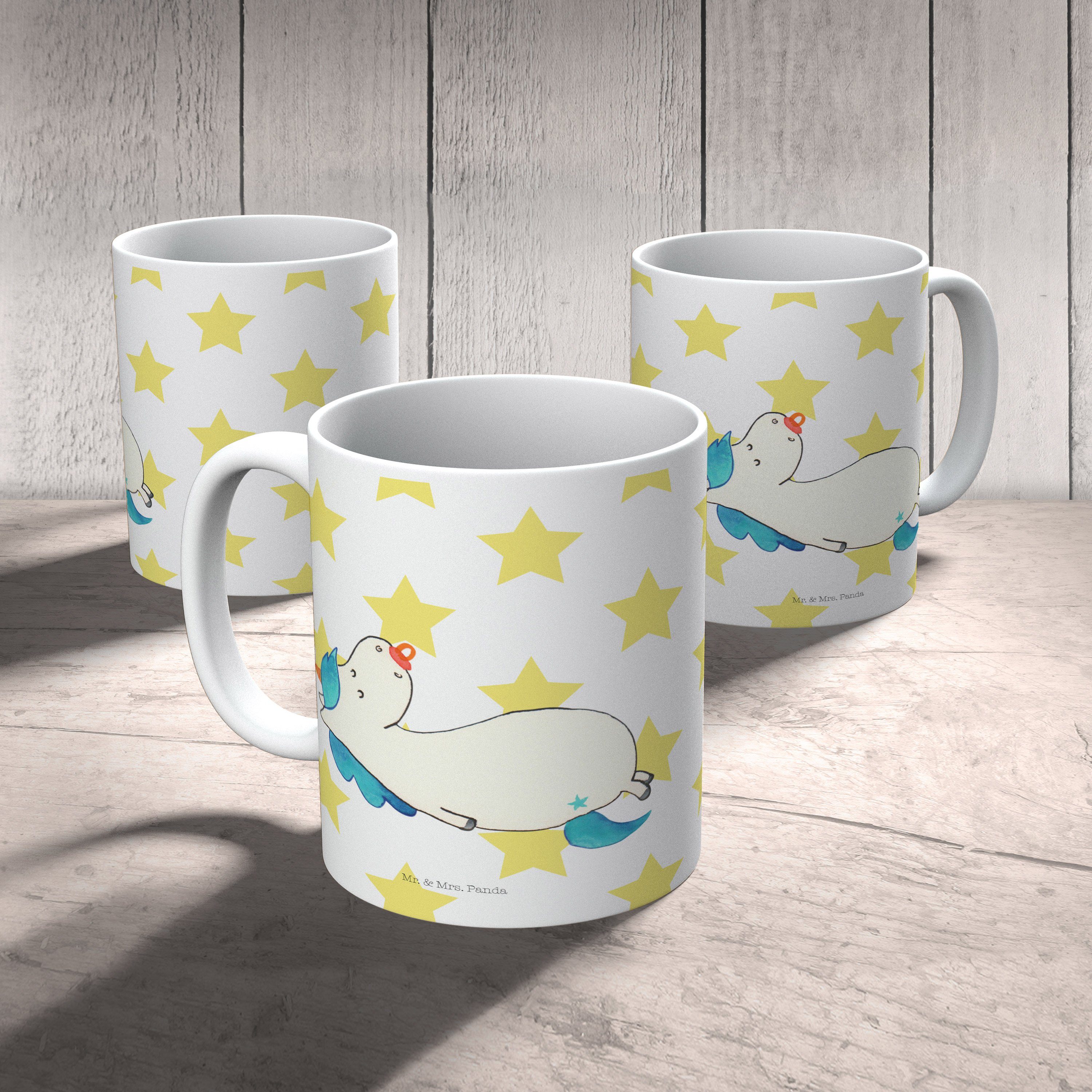 Tasse Mrs. Schnullie Weiß Geschenk, Mr. Panda Teetasse, Keramik - Teebecher, Ka, & Unicorn, - Einhorn