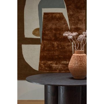 WOOOD Esstisch Oona - Dark Brown - Ø 140 cm, markante Holzmaserung