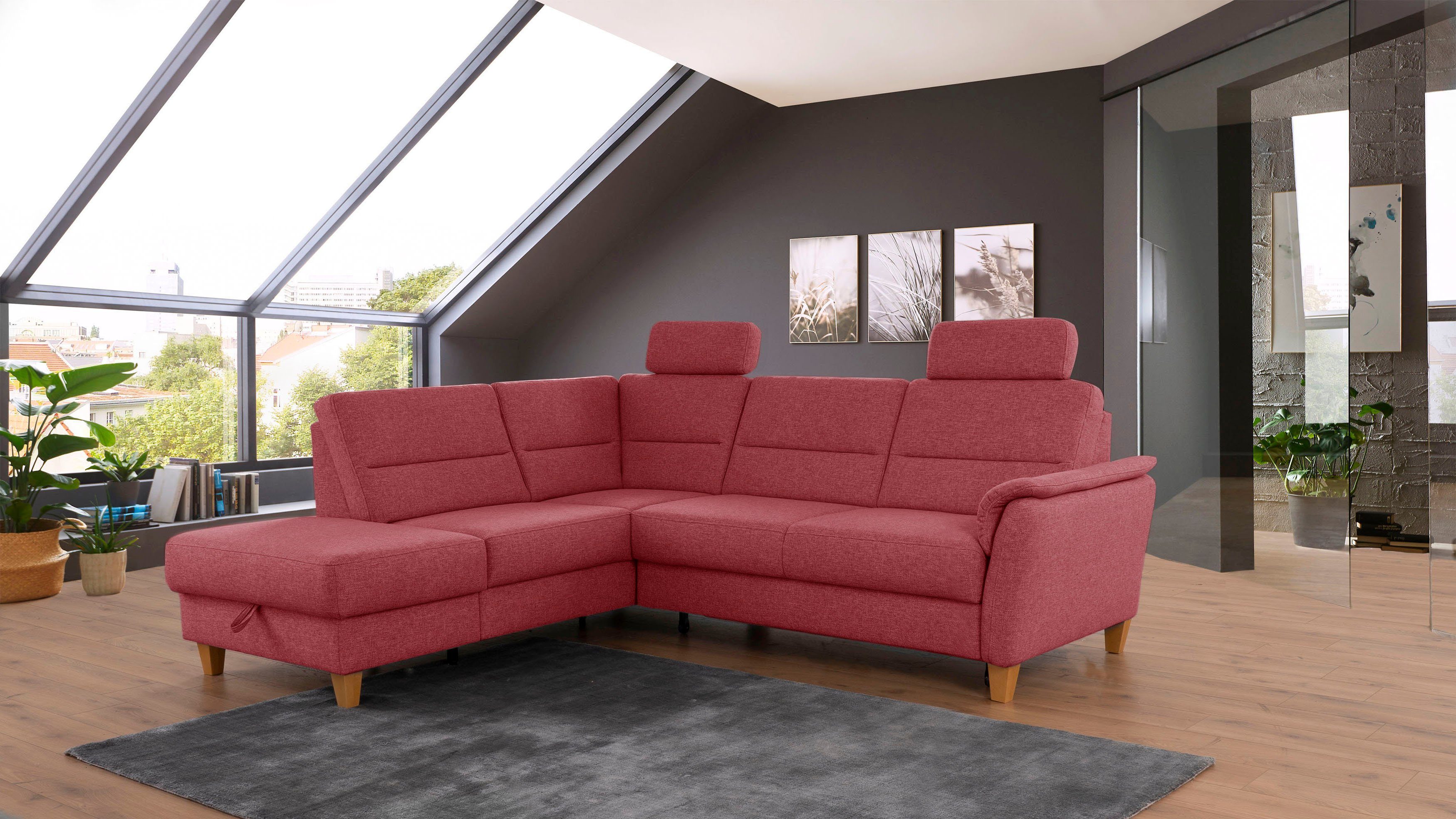 Home affaire Ecksofa Palmera L-Form, Federkern, günstig online kaufen