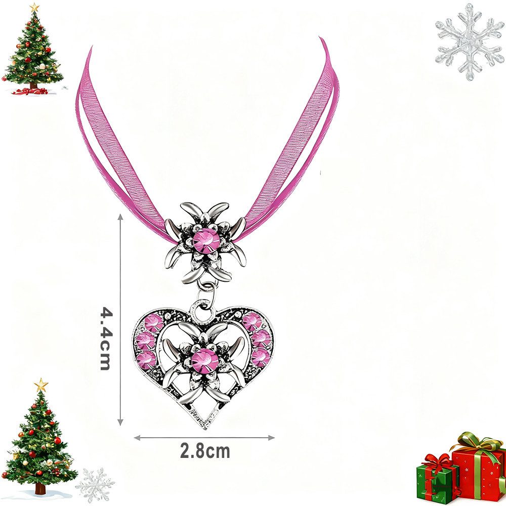 CLTYQ Schmuckset Schmuckset für Damen,Kette und Ohrringe Set,Kostümzubehör, Geschenk für Damen,ideal zu Weihnachten & Valentinstag – Bild 4 von 5