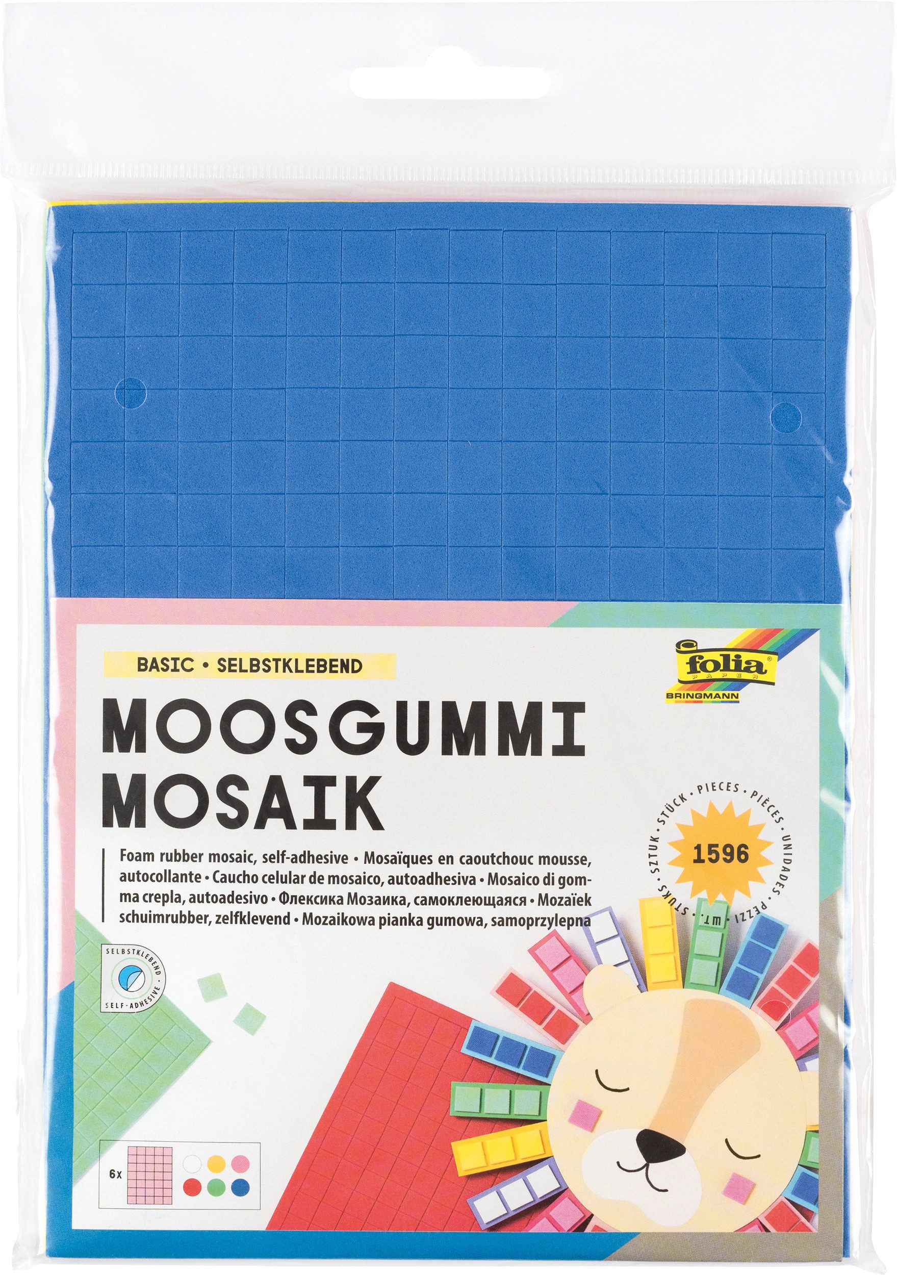 Folia Moosgummi Moosgummi-Mosaik, selbstklebend, 6 Blatt