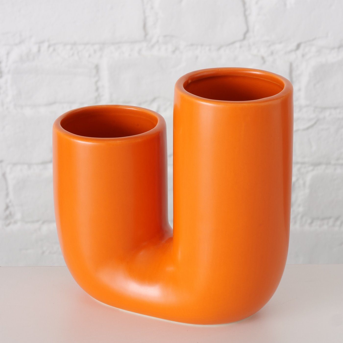 BOLTZE Dekovase 2er Set "Filicio" St) in aus Blumenvase Keramik orange, Vase (2