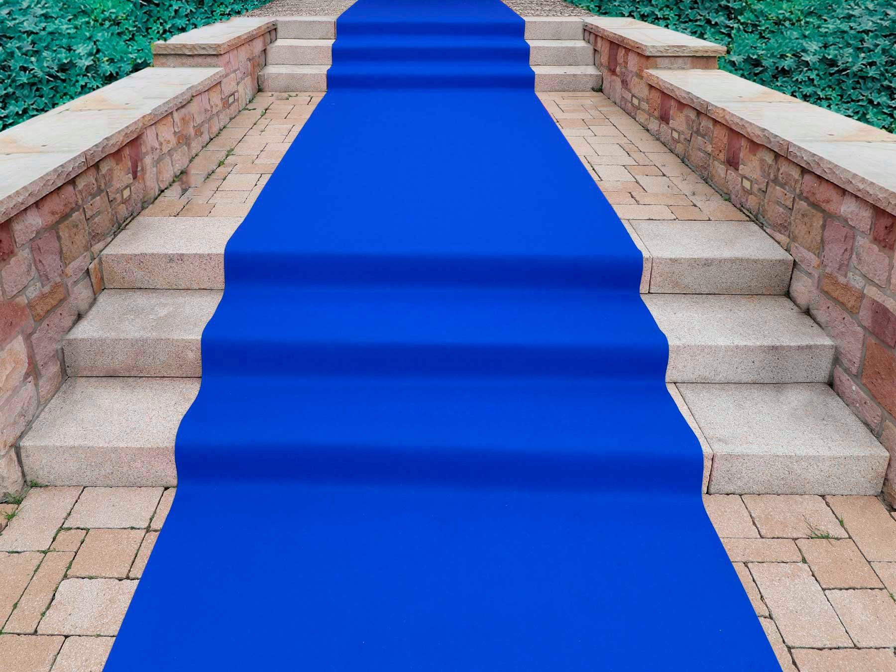 blau Eventteppich für Primaflor-Ideen Textil, Breite PODIUM, 2,6 mm, in Höhe: rechteckig, Uni-Farben, Nadelfilz, Läufer Veranstaltungen 200 cm, ideal