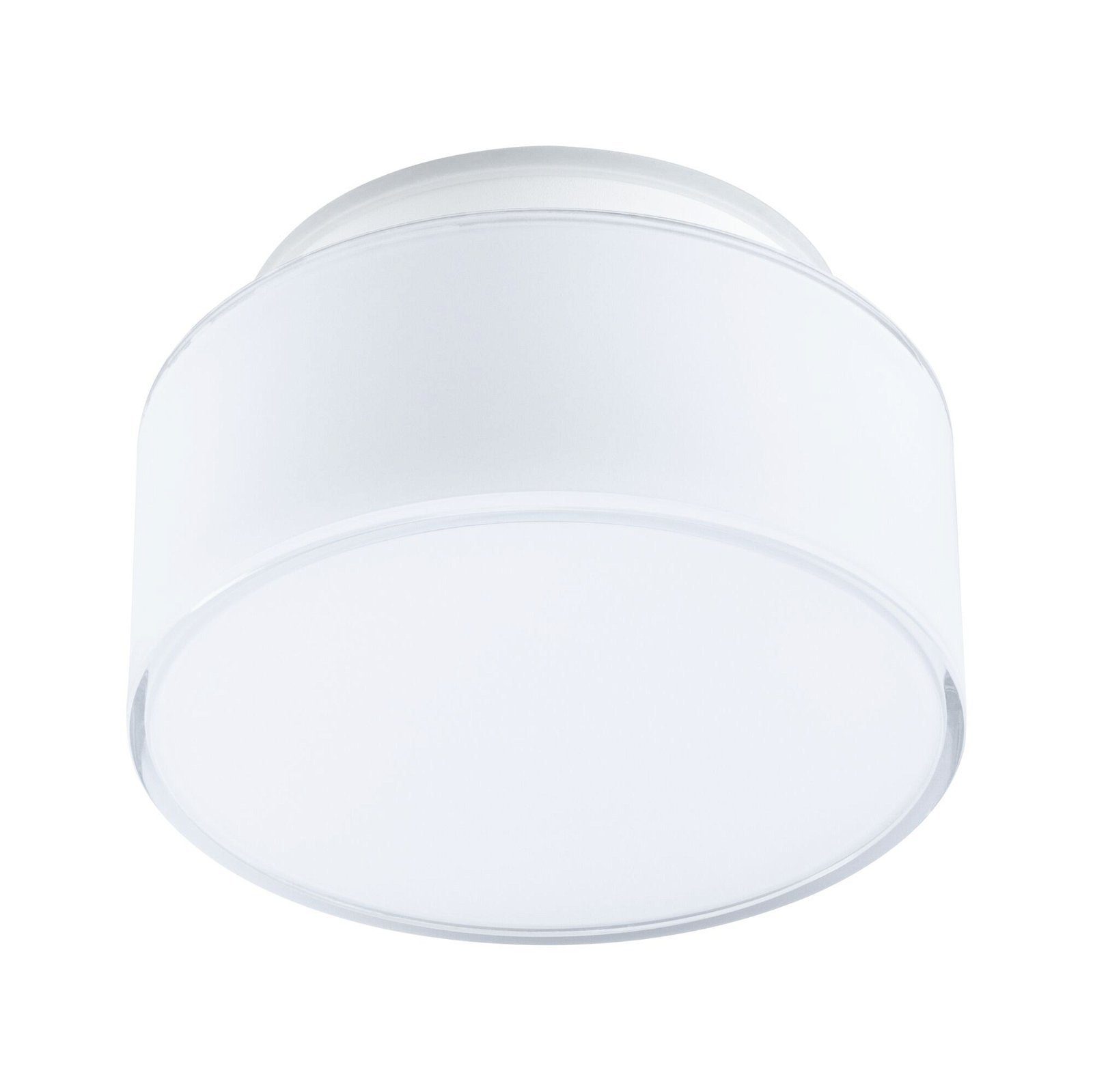 Deckenleuchte Bathroom Maro Kunststoff, Paulmann Weiß Klarglasoptik Kunststoff 1x6,8W LED Selection IP44 Aus fest hochwertigem in und LED Milch- rund 3000K integriert, Warmweiß, 155mm