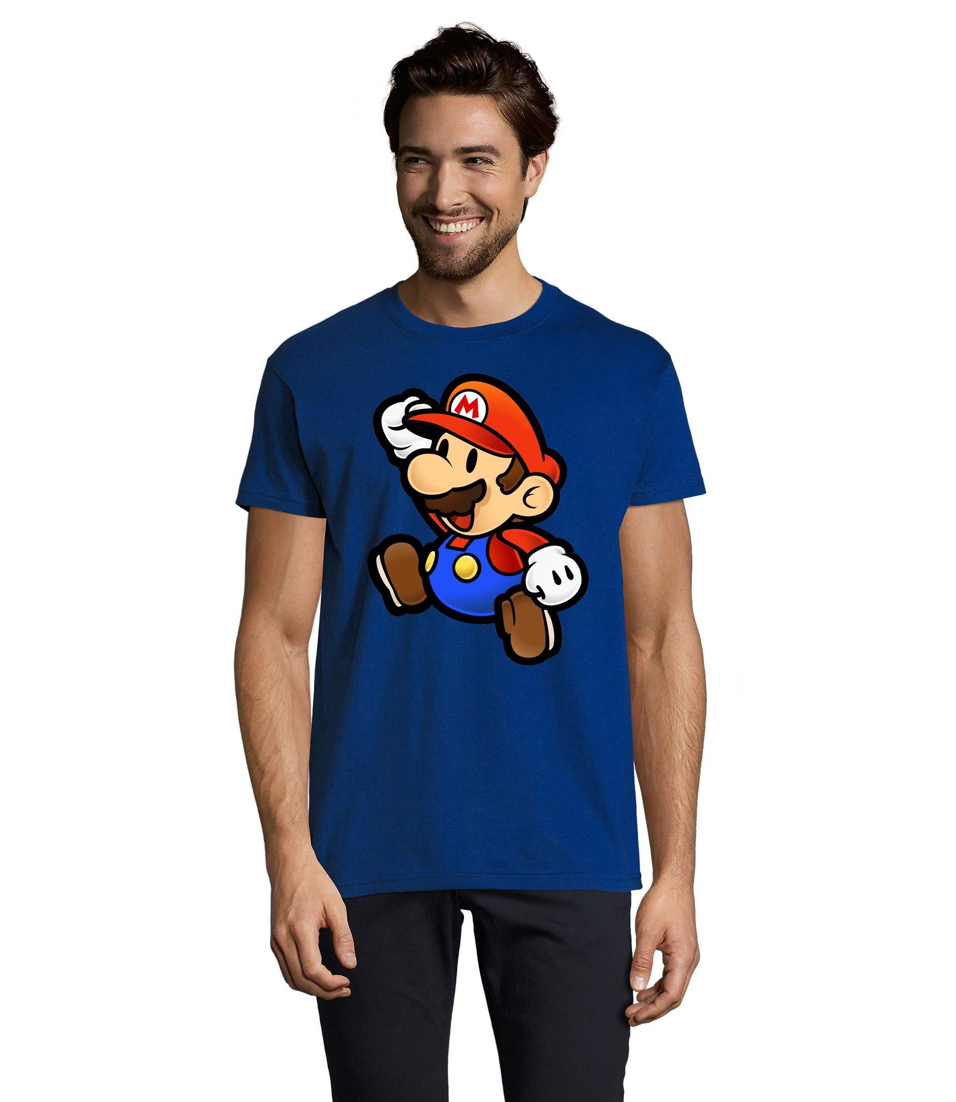 Nintendo T-Shirt Blau & Herren Mario Luigi Brownie Super Blondie Yoshi Gaming
