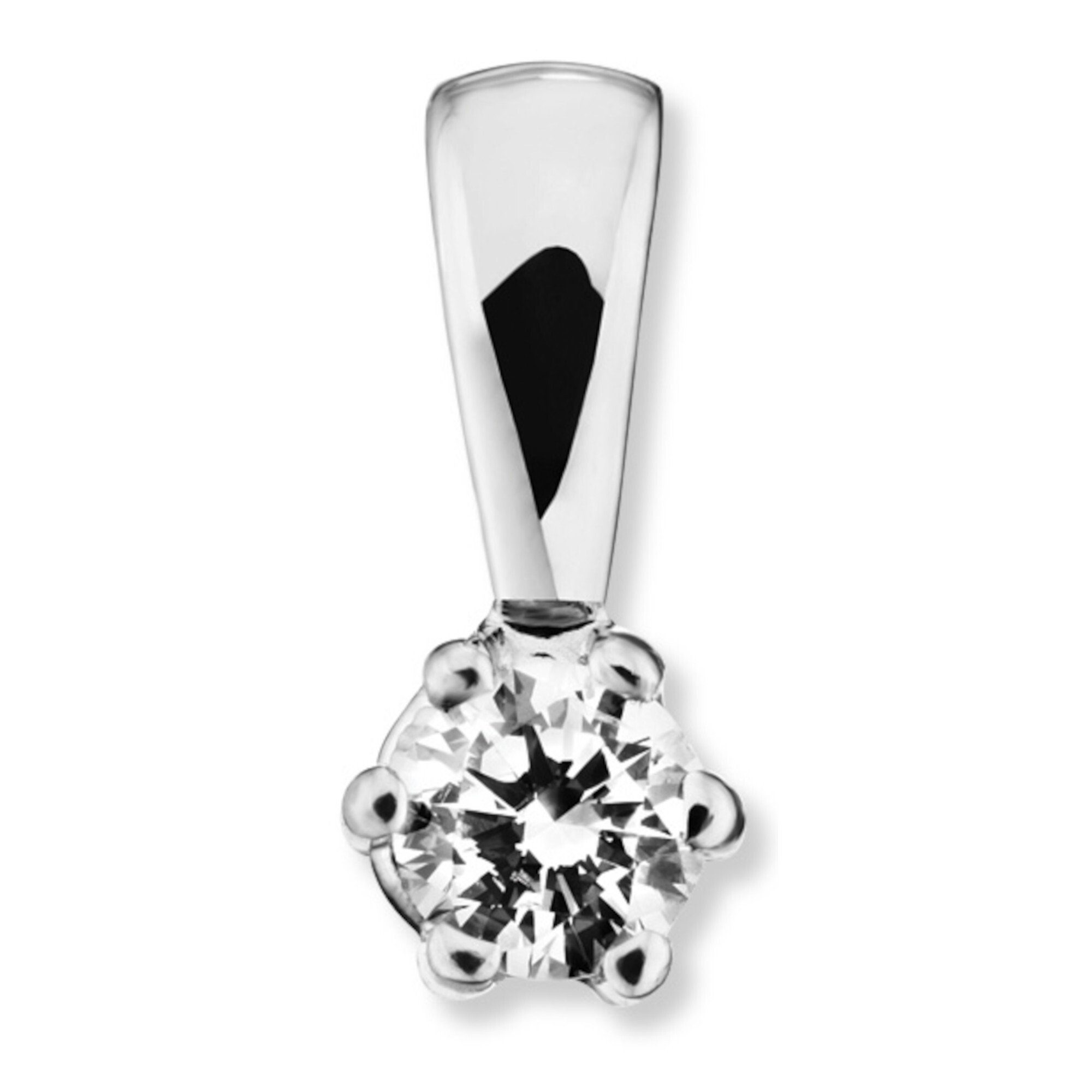 Kettenanhänger 0.1 ct Diamant Brillant Anhänger aus 585 Weißgold