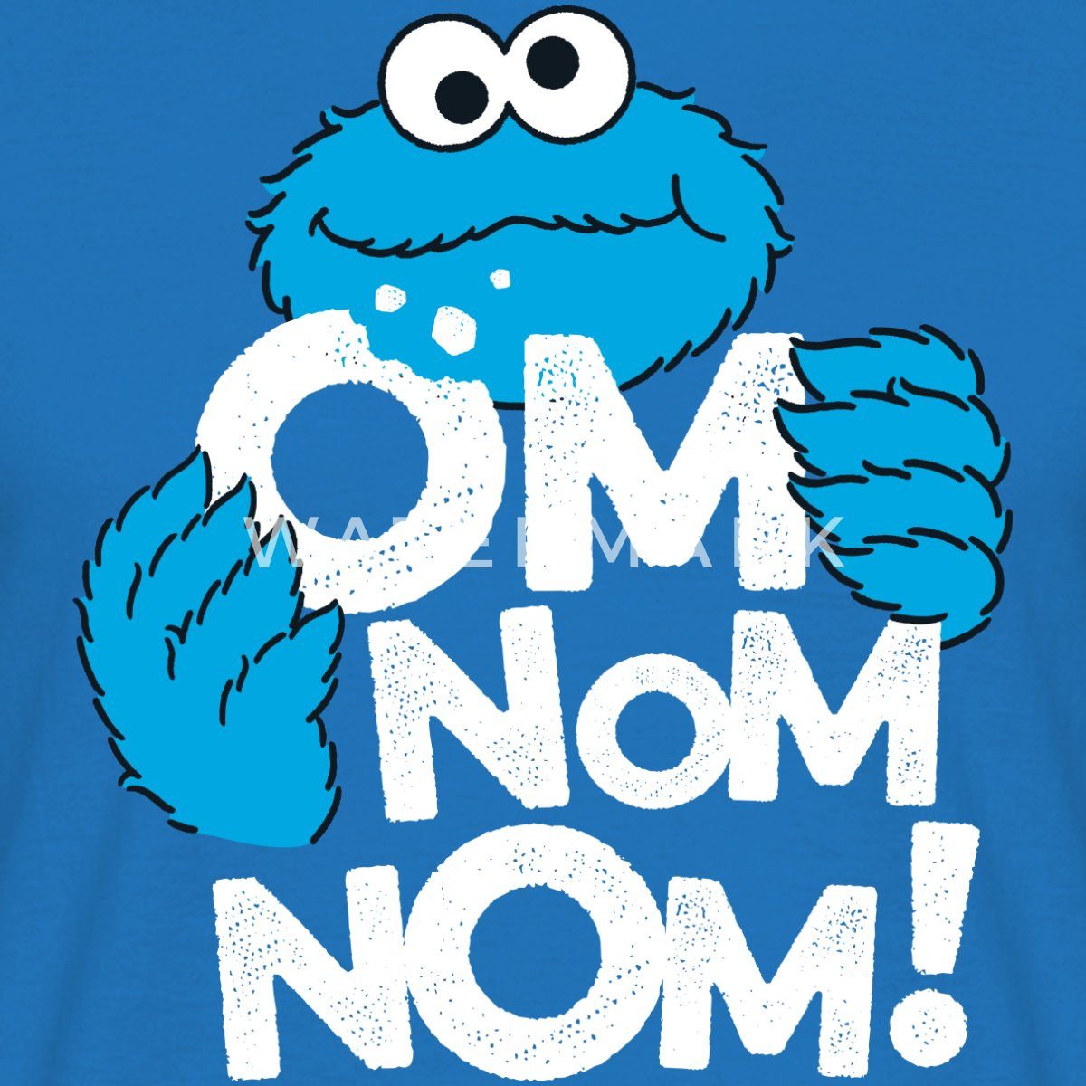 Spreadshirt T-Shirt Sesamstraße Krümelmonster Om Nom günstig online kaufen