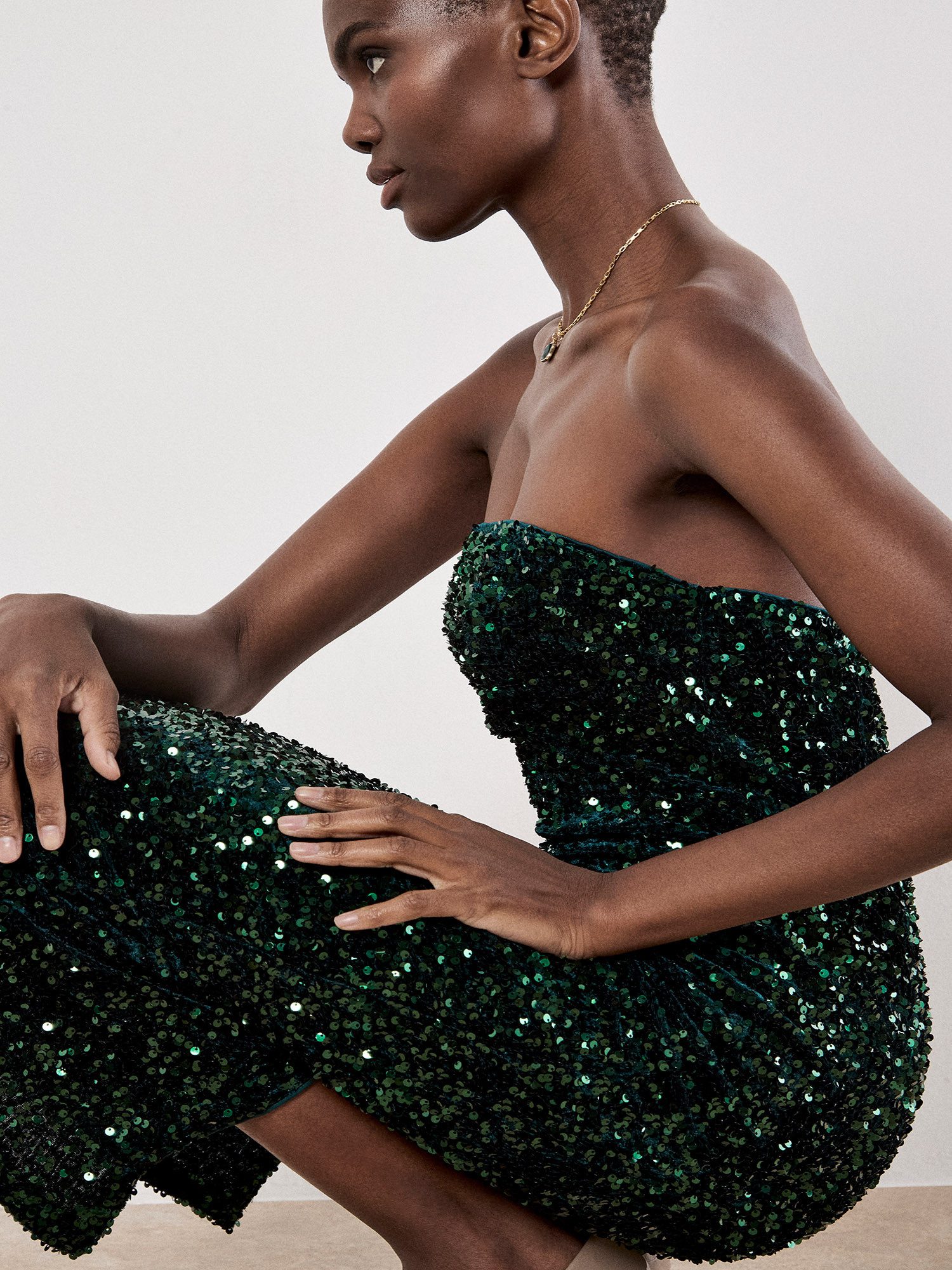 Apricot Partykleid Paillettenkleid mit Schmitz