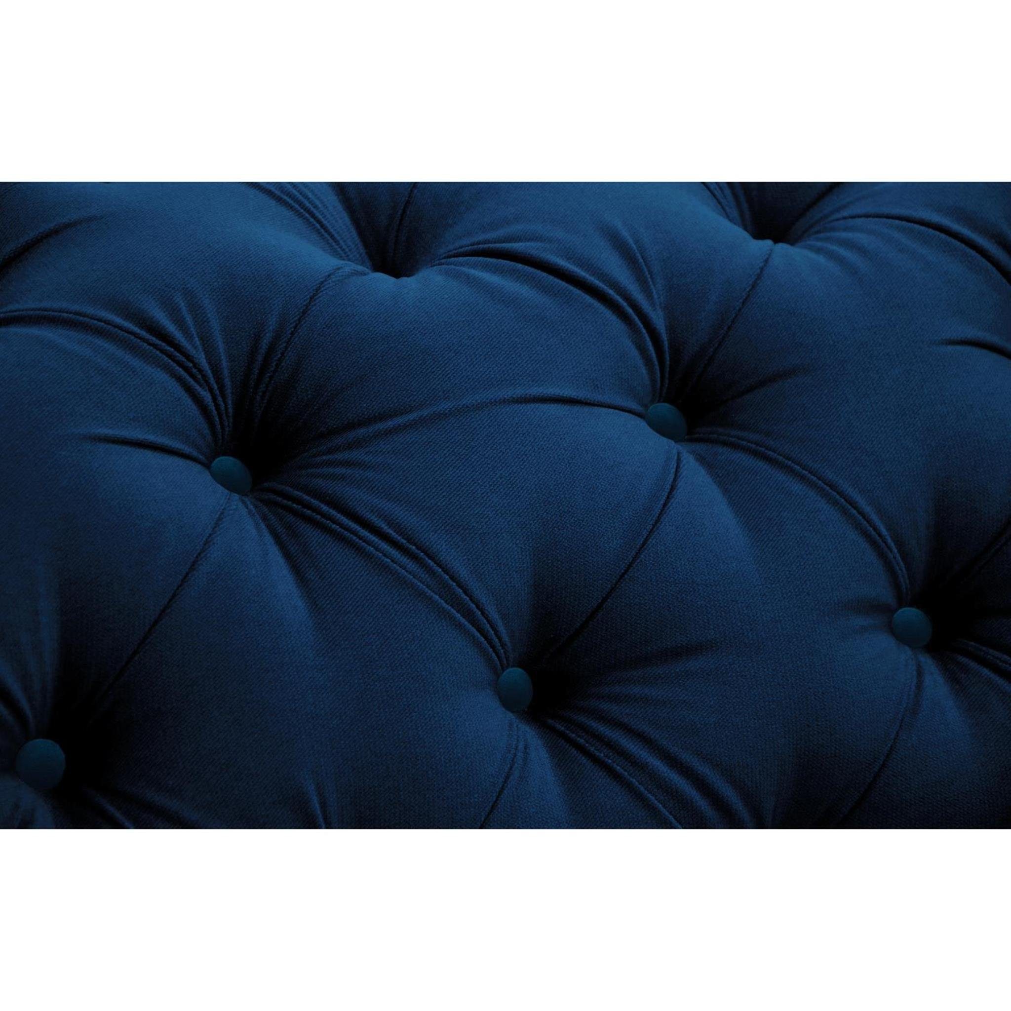 Beautysofa mit mit oder aus Relaxfunktion, (kronos mane Marineblau 2x L-Form 09) Bettkästen links Polsterecke rechts Chester, Ecksofa Velour, montierbar,