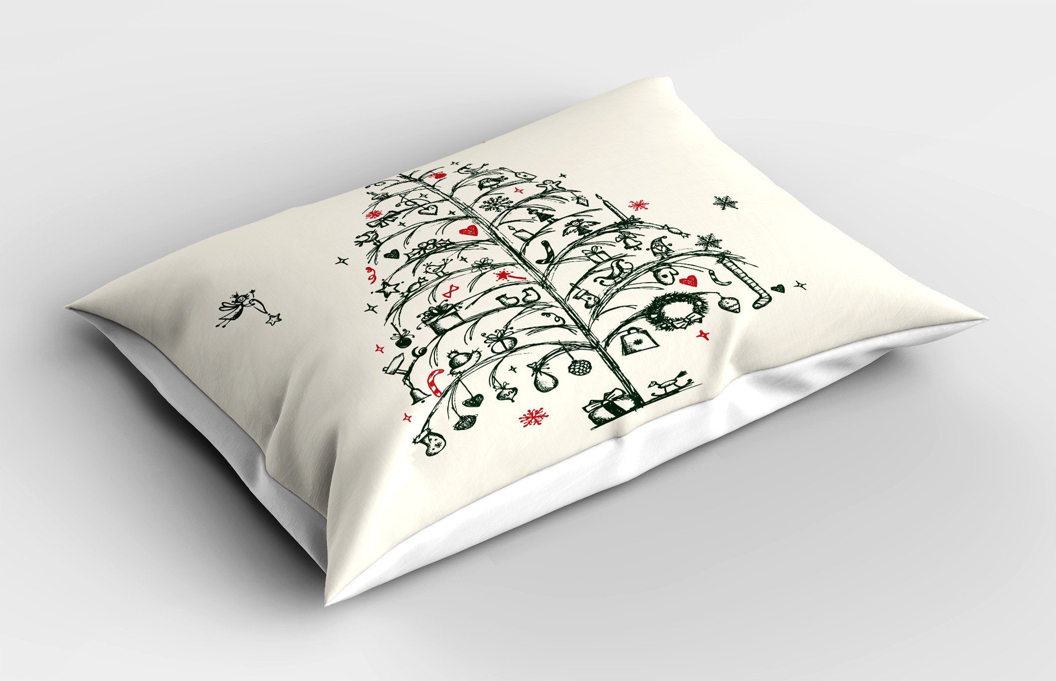 King Gedruckter Kissenbezug, Standard Baum und (1 Feen Weihnachten Size Abakuhaus Stück), Kissenbezüge Dekorativer