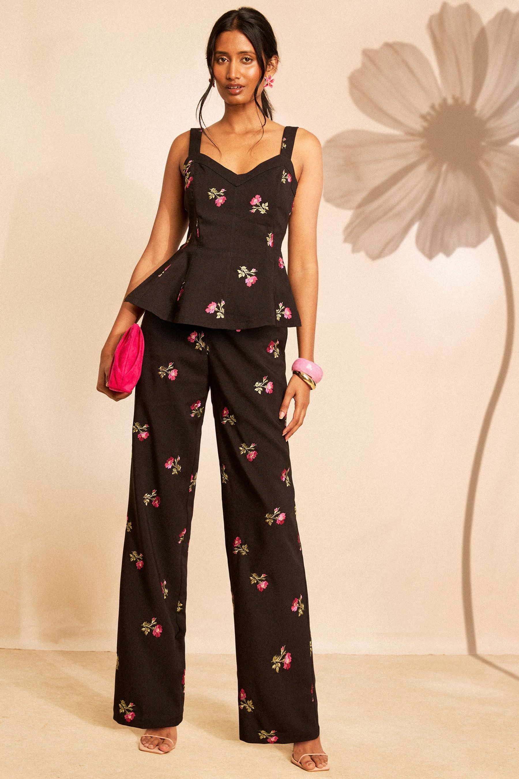 Love & Roses Palazzohose Love & Roses Tailored Fit Besticke, weite Hose (1-tlg) – Bild 4 von 4