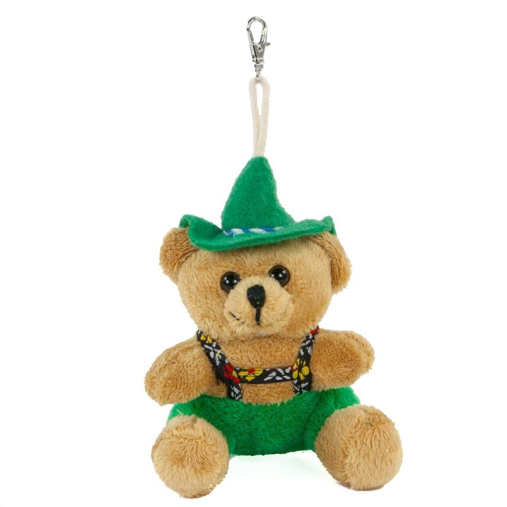 Teddys Rothenburg Plüschanhänger Trachten-Teddybär 9 cm grün/braun Schlüsselanhänger (Teddy, Stoffanhänger, Teddybär, Trachtbär)