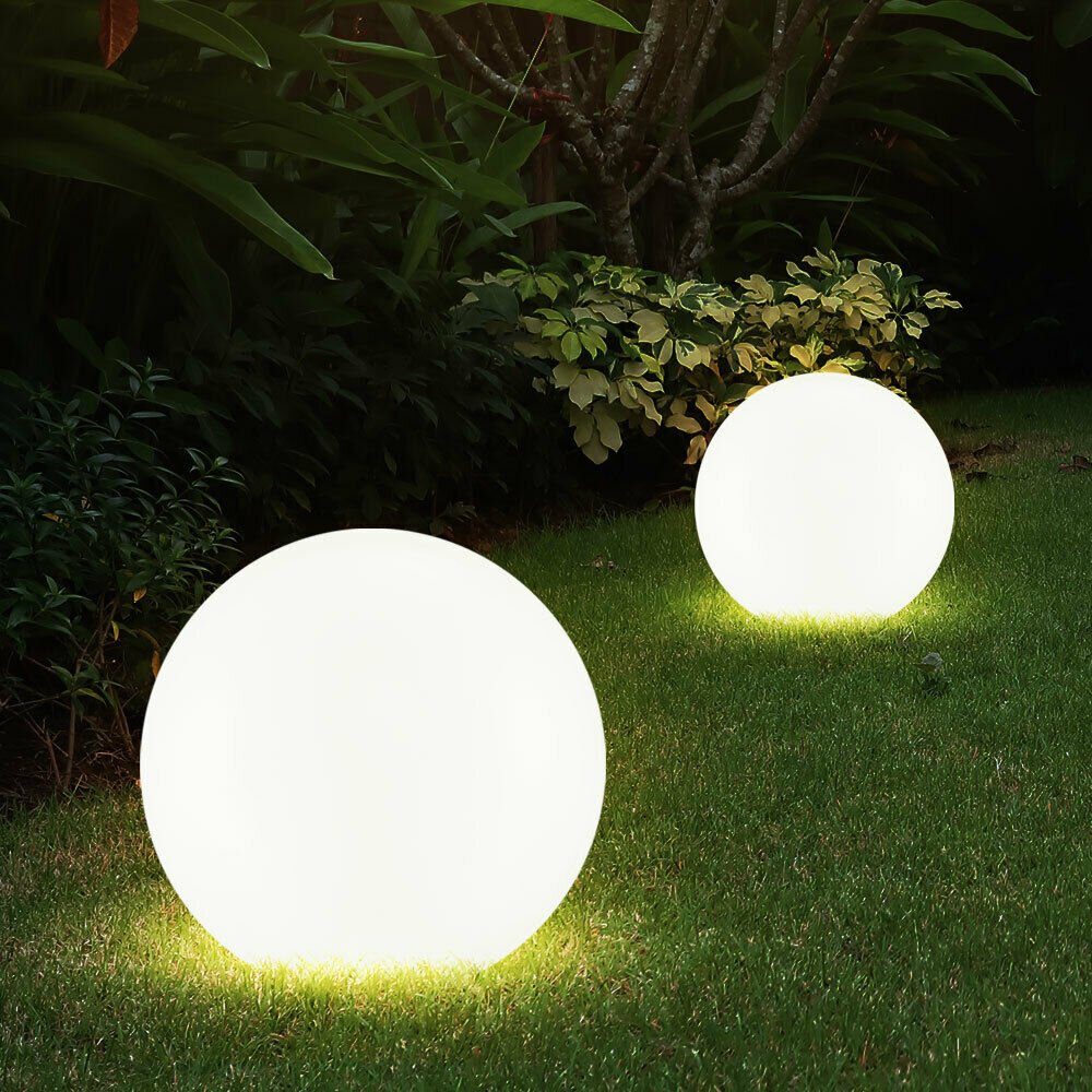 LED-Leuchtmittel Erdspieß Solarlampen für LED Kugel fest verbaut, etc-shop Gartenleuchte Solarleuchte, Außen Kaltweiß,