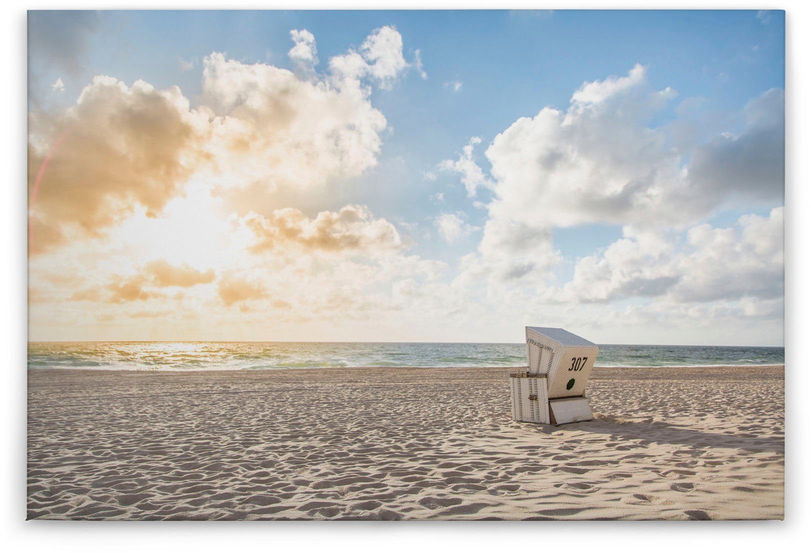 A.S. Création Leinwandbild Beach Natur Chair, Strand (1 St), Keilrahmen Meer