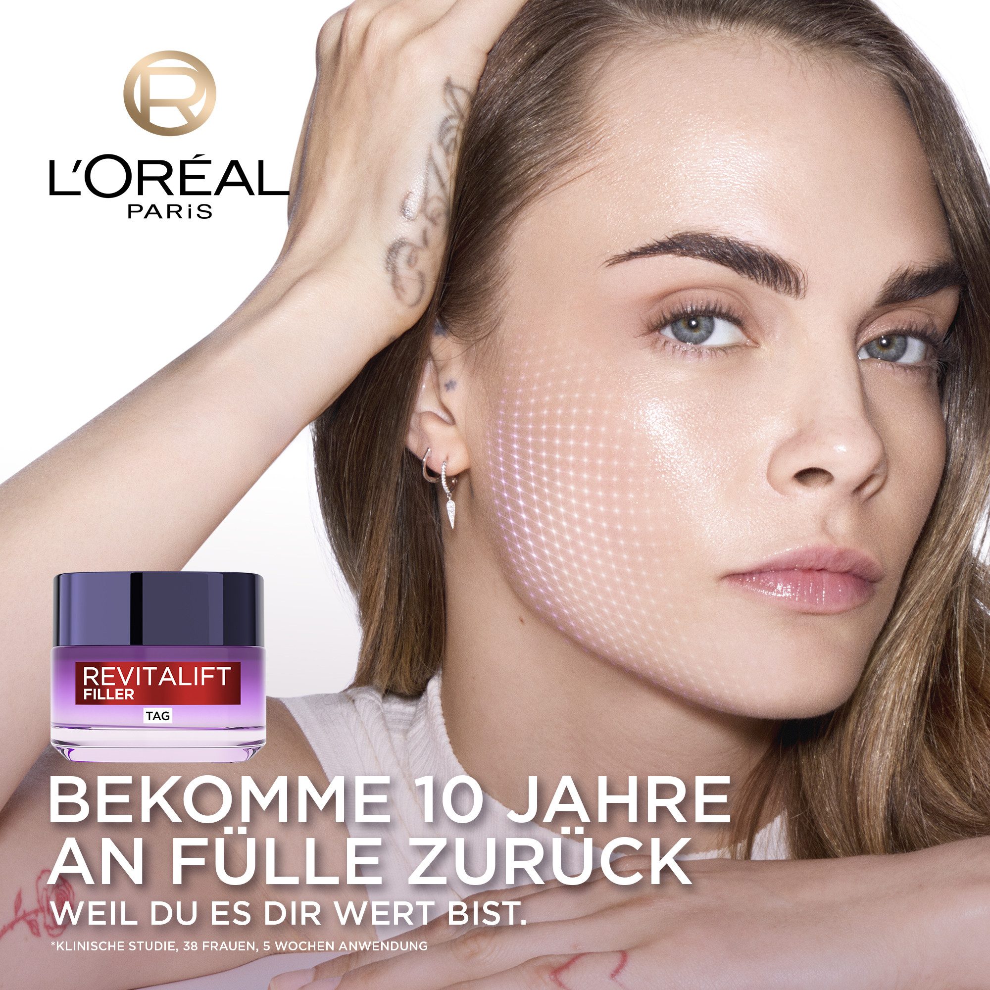L'ORÉAL PARIS Anti-Aging-Creme REVITALIFT FILLER TAGEPFLEGE, mit hochkonzentrierter Hyaluronsäure