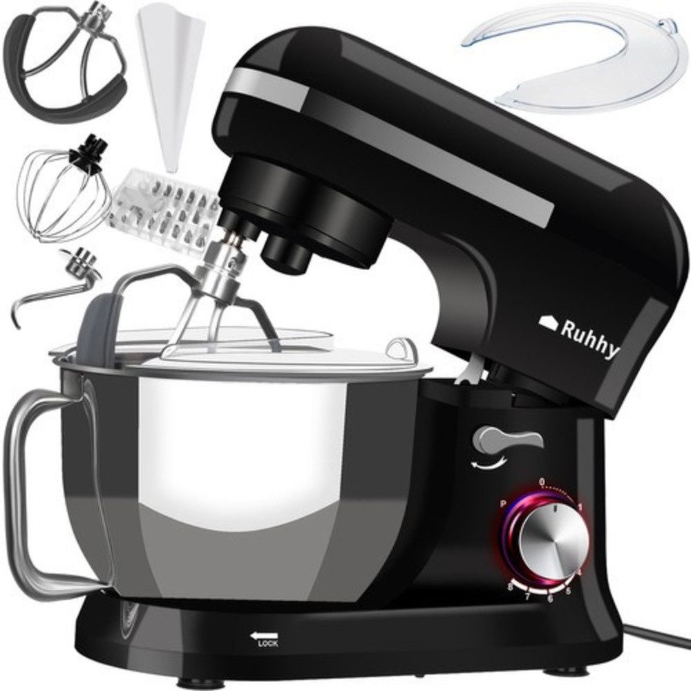 Ruhhy Küchenmaschine Metal Gear System, 1700 W, 4,5 l Schüssel, kochen und backen 8 Geschwindigkeitsstufen