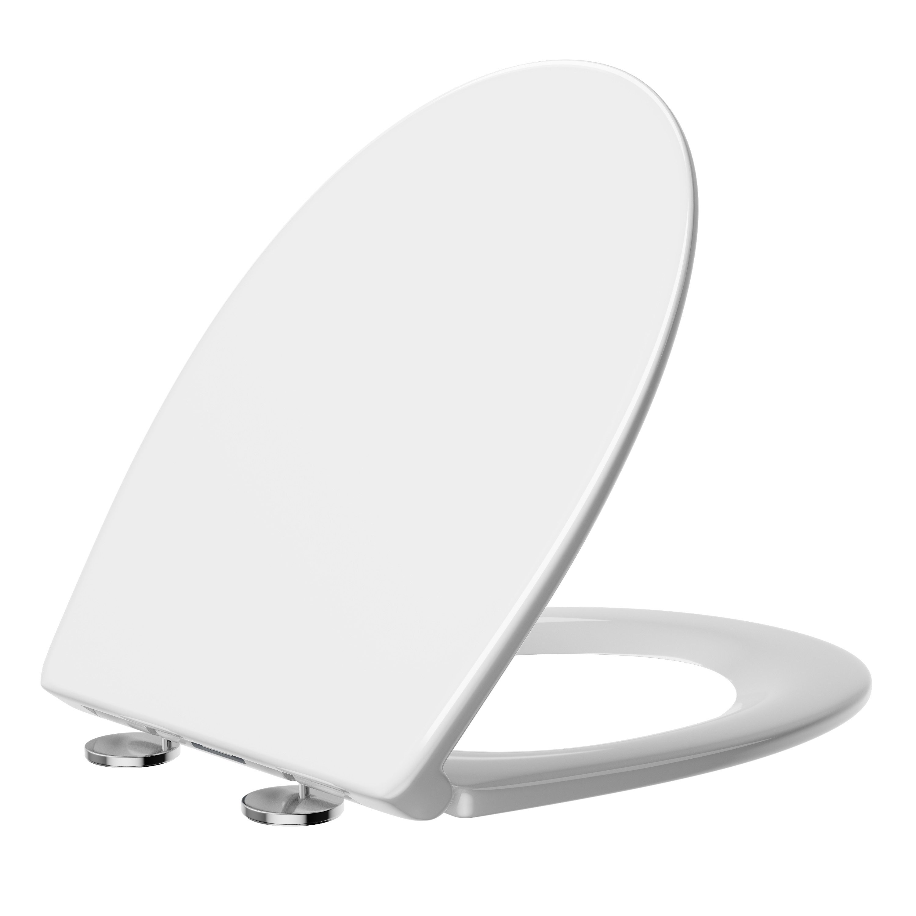 HOROW WC-Sitz 43 ×37cm WC-Sitz Toilettendeckel mit Softclose Toilettensitz, mit Absenkautomatik,zur Reinigung abnehmbar, Duroplast