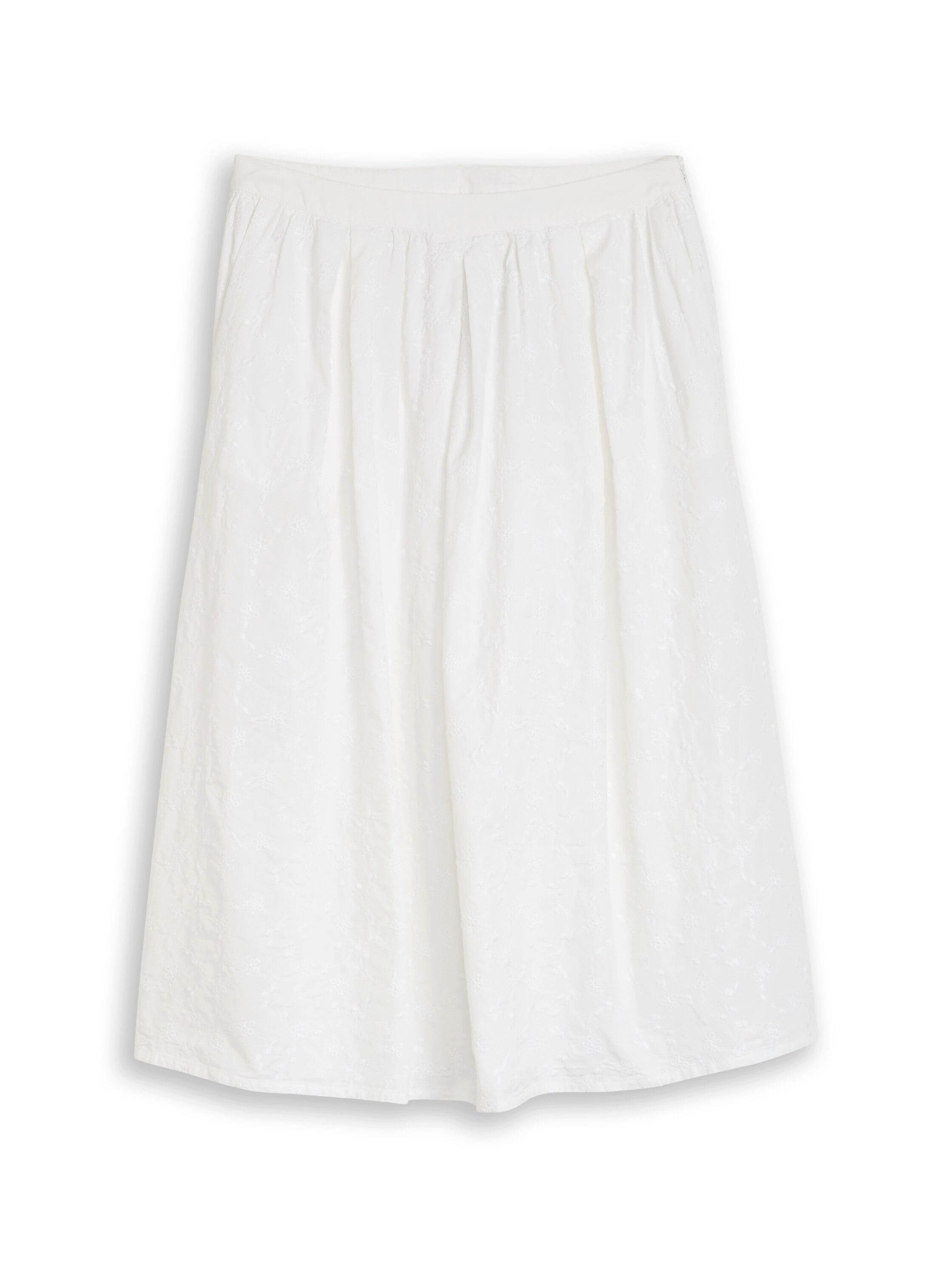 TOM TAILOR Strickrock Midi-Rock mit Blumen-Stickmuster