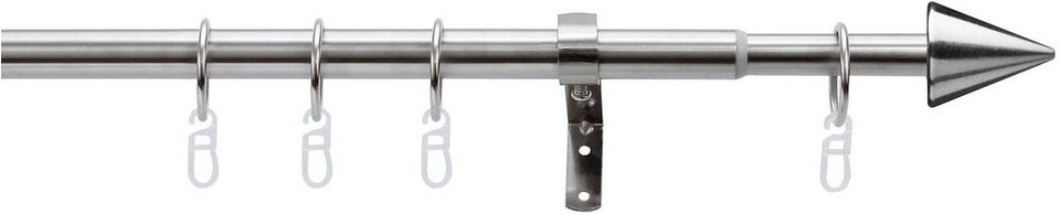 Gardinenstange Kegel, indeko, Ø 13 mm, 1-läufig, ausziehbar, verschraubt,  Stahl, stufenlos verstellbare Teleskopstange