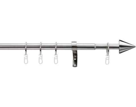 Gardinenstange Kegel, indeko, Ø 13 mm, 1-läufig, ausziehbar, verschraubt, Stahl, stufenlos verstellbare Teleskopstange