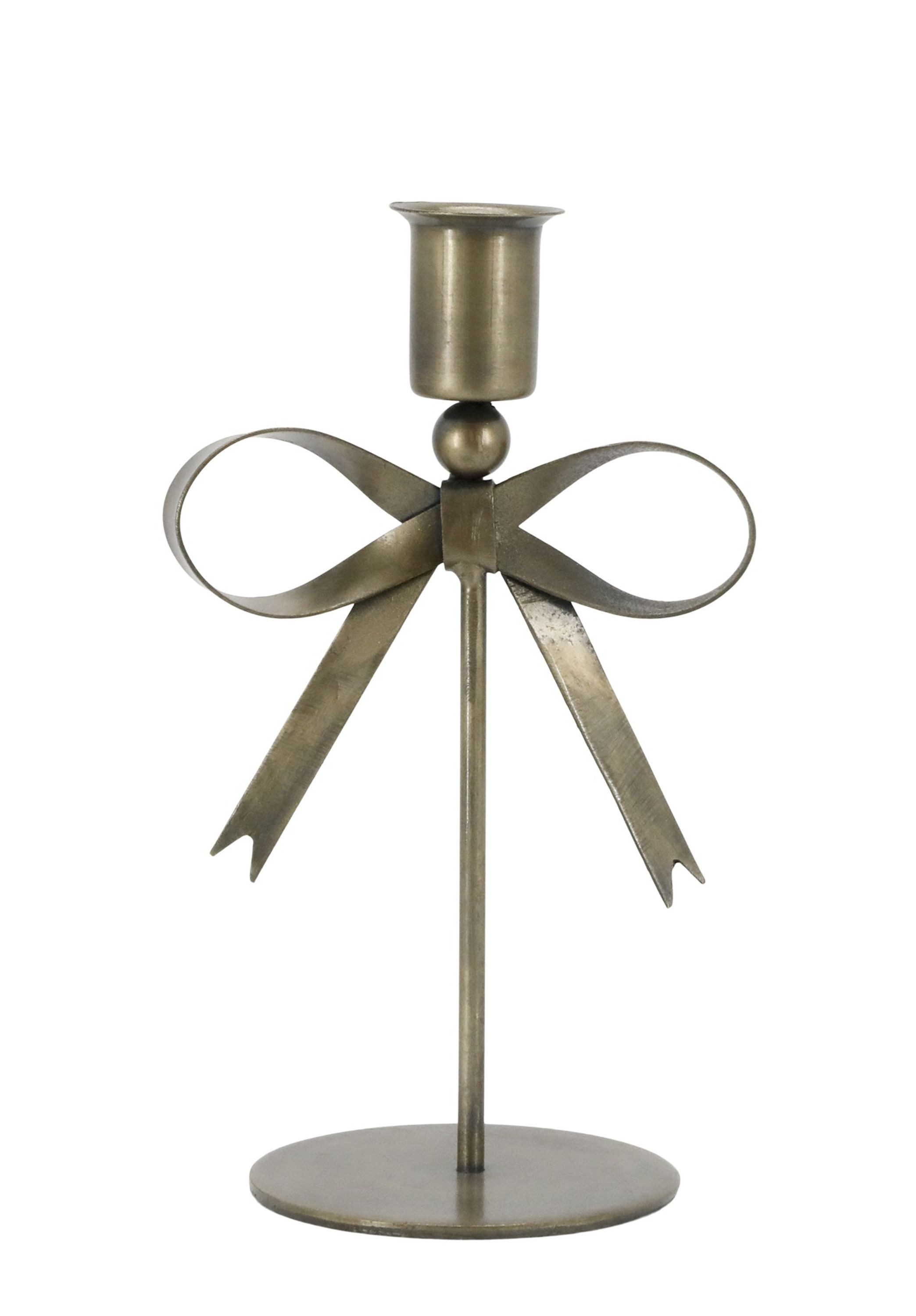 Chic Antique Kerzenhalter Chic Antique - Kerzenständer Kerzenhalter Schleife H 18cm