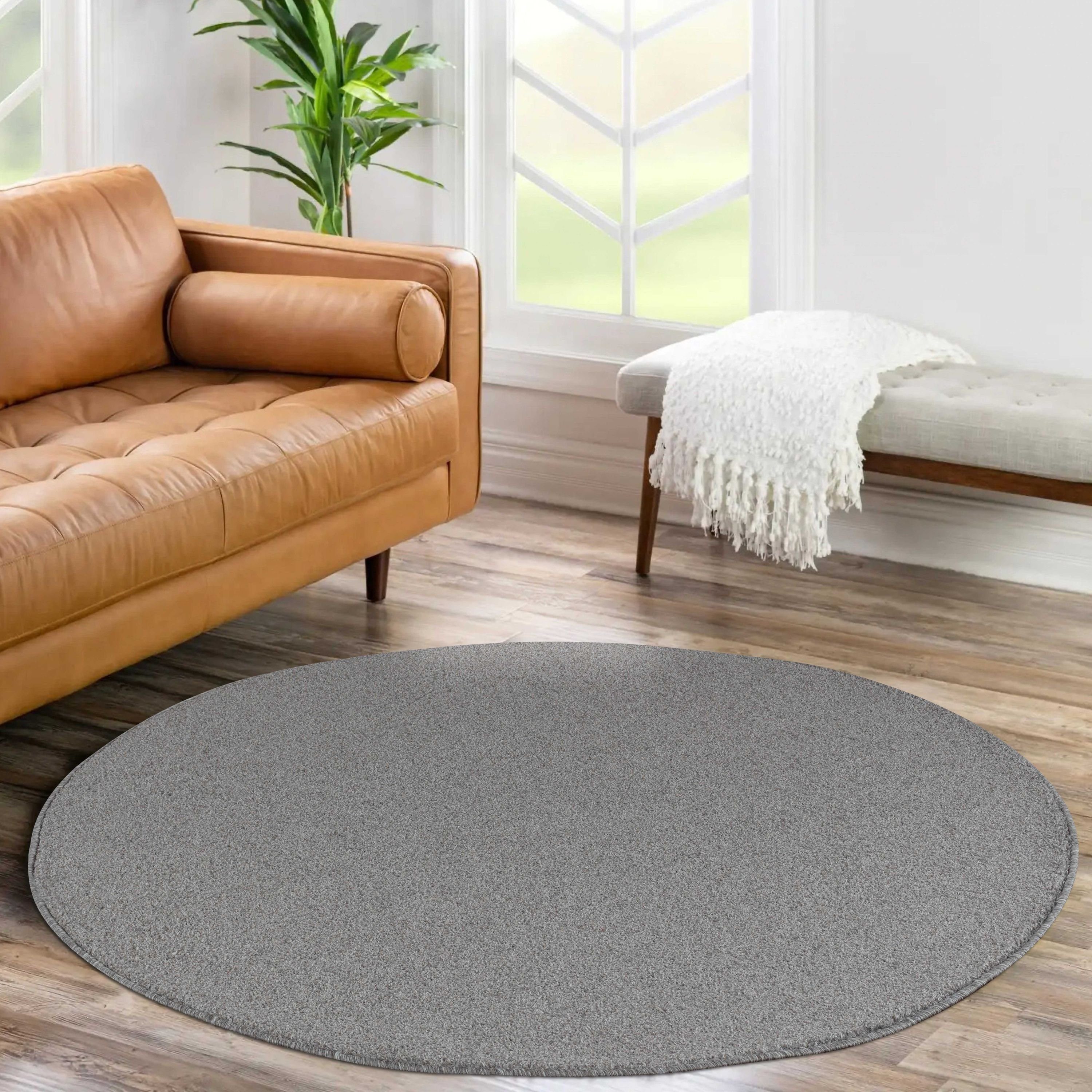 Teppium Teppich Unicolor - Einfarbig, Rund, günstig online kaufen