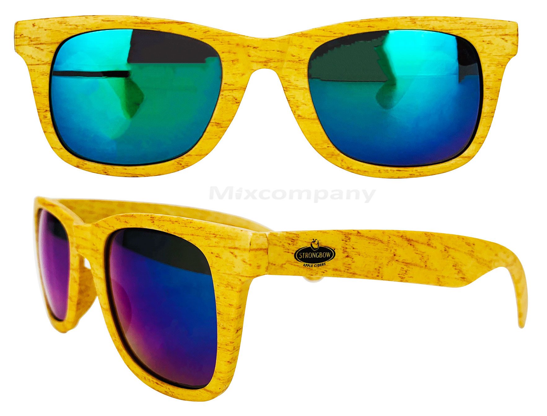 Festival Sonnenbrille 5x Strongbow Appel Nerd 5x Sonnenbrille holz Unisex Retro Vintage Sty
