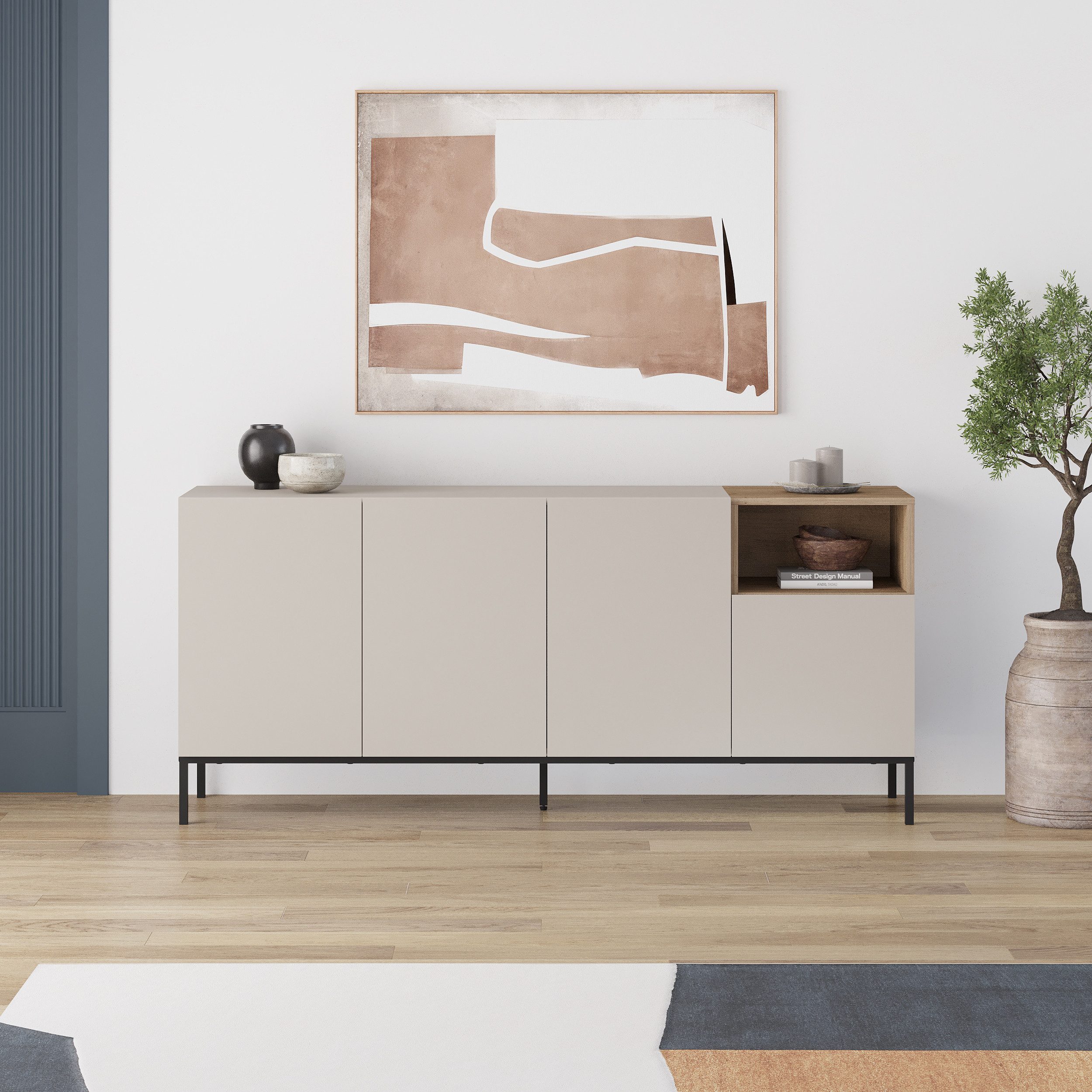 Decortie Konsole Cailin Konsole 180 cm, Konsole Anrichte 180 × 41,8 × 80 cm