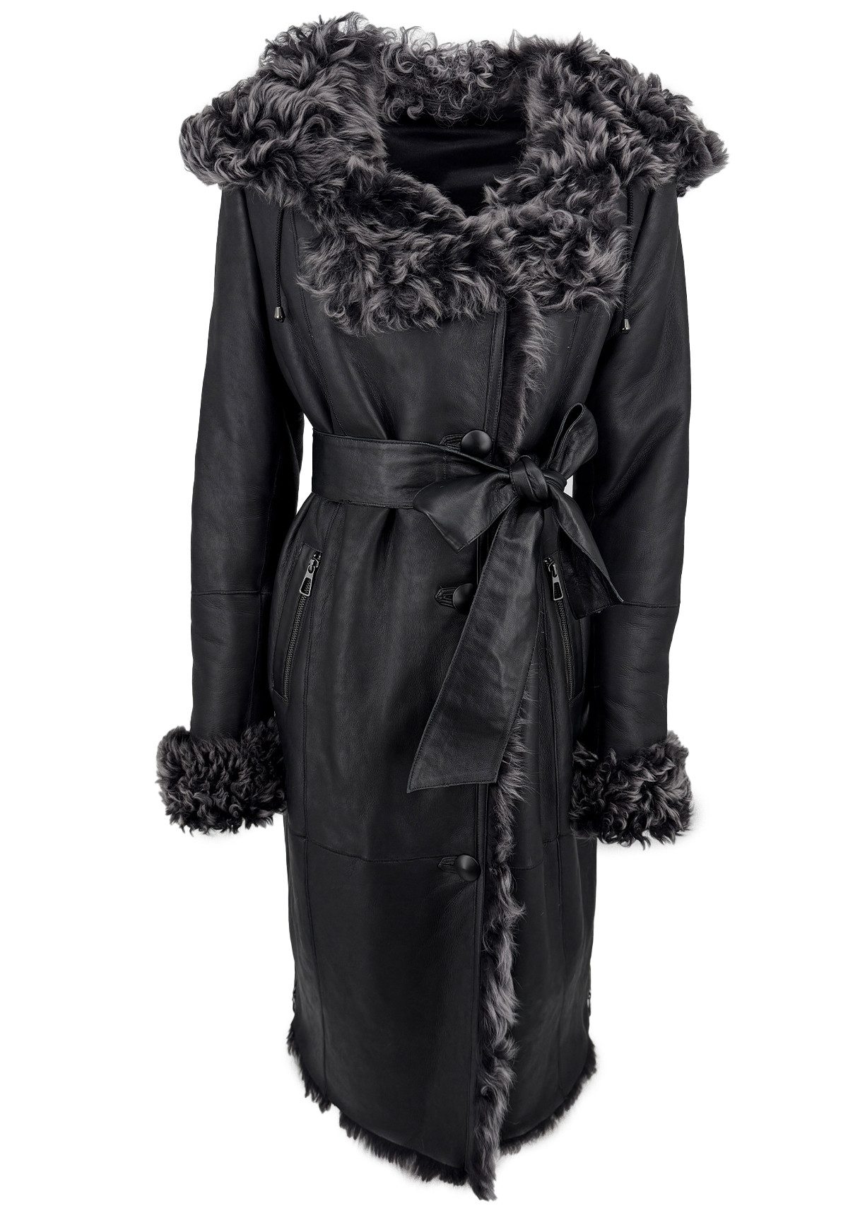 Hollert Wintermantel Damen Lammfellmantel Curly Tessa Schwarz günstig online kaufen