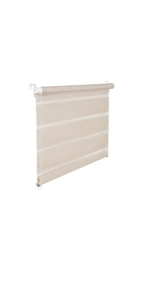 Doppelrollo Doppelrollo Duorollo 45 cm breit 200 cm lang natur beige, KS Handel 24