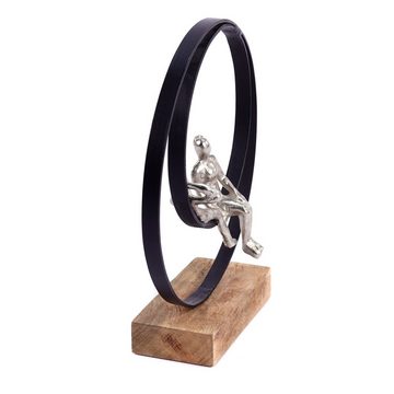 CREEDWOOD Skulptur SKULPTUR "DATE", Mangoholz, Metall, 34cm, Liebespaar Aufsteller