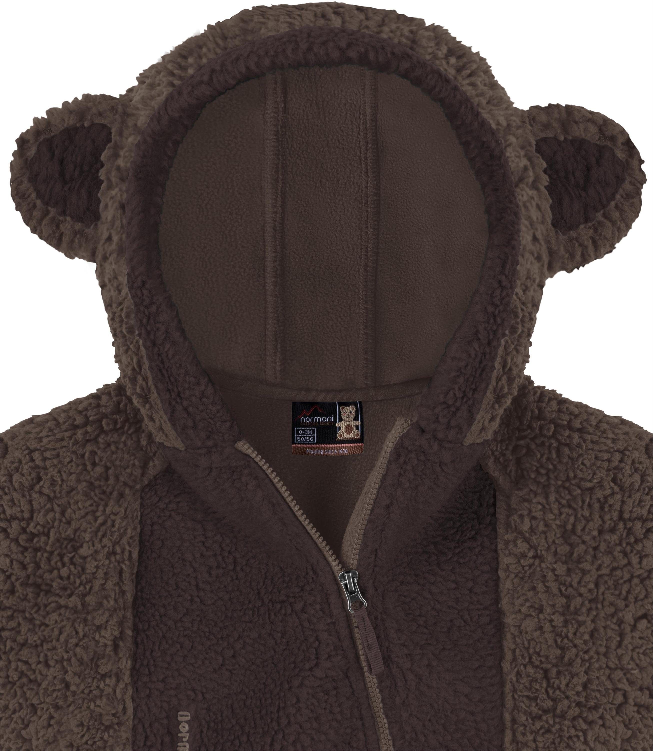 normani Fleeceoverall Kinder Teddy Overall Balivanich Baby Overall Strampler mit Kapuze für Junge und Mädchen
