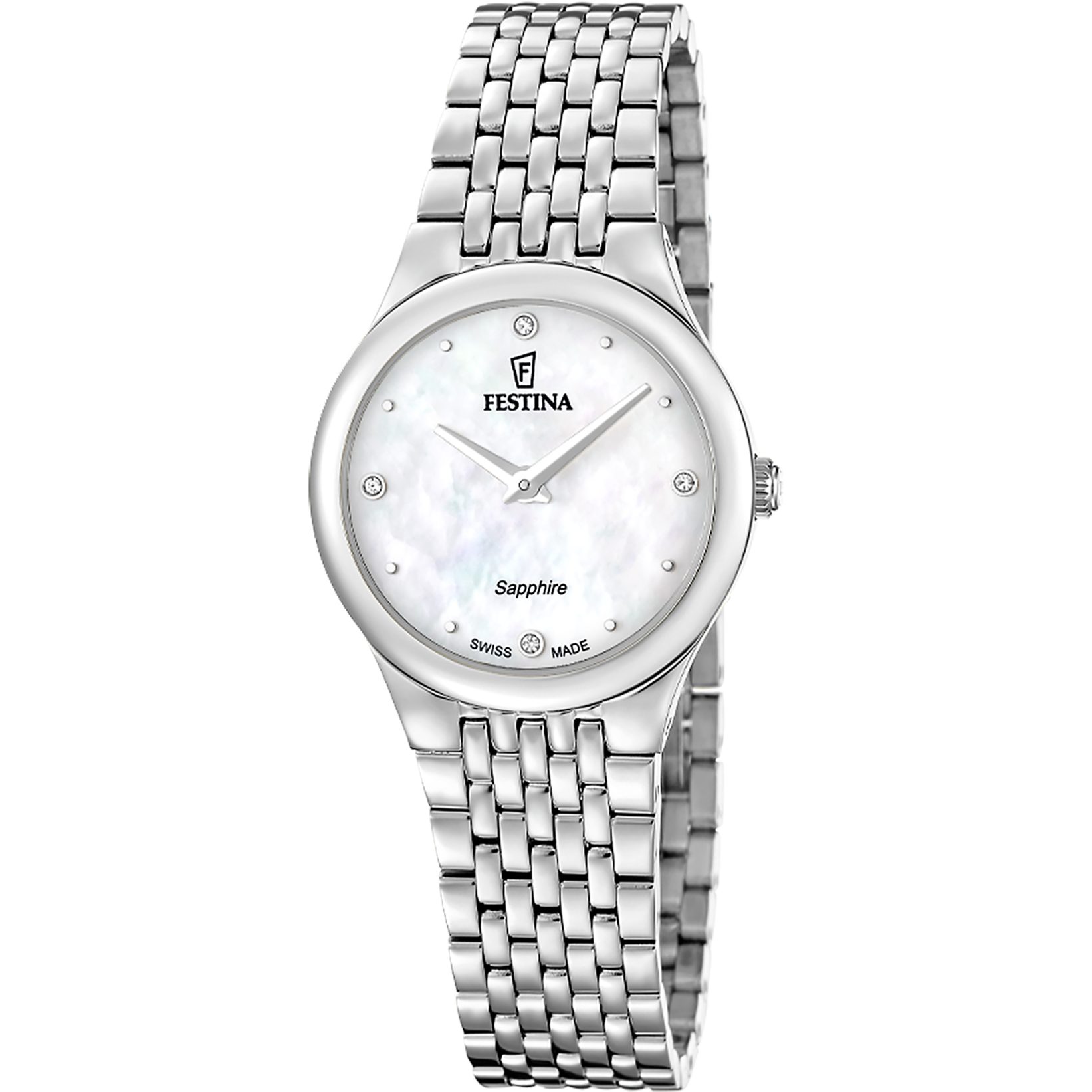 Festina Quarzuhr Grace F20096_1, Armbanduhr, Damenuhr, Swiss Made, Edelstahlarmband, analog