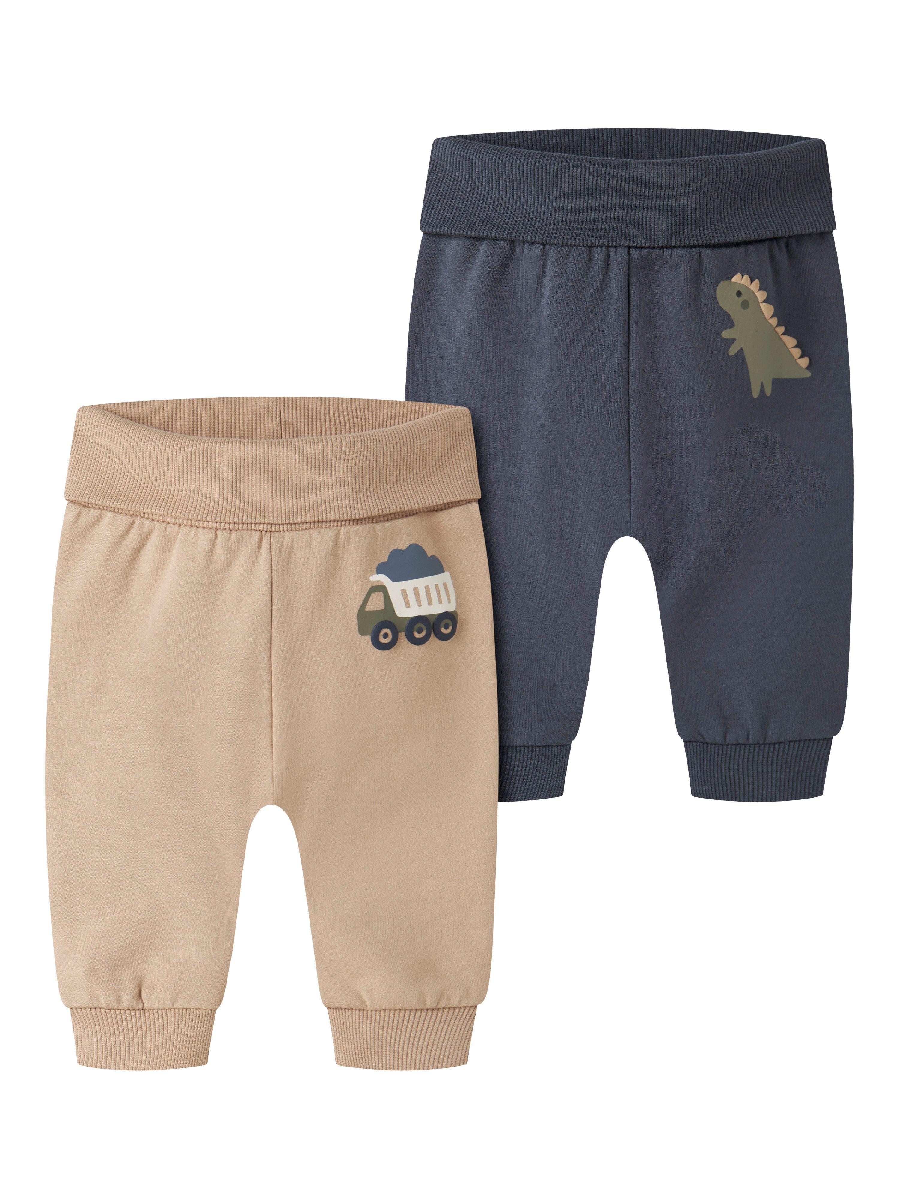 Name It Sweathose NBMVONNE 2P SWEAT PANT BOX BRU (Packung, 2-tlg) Baumwollmischung, regular fit