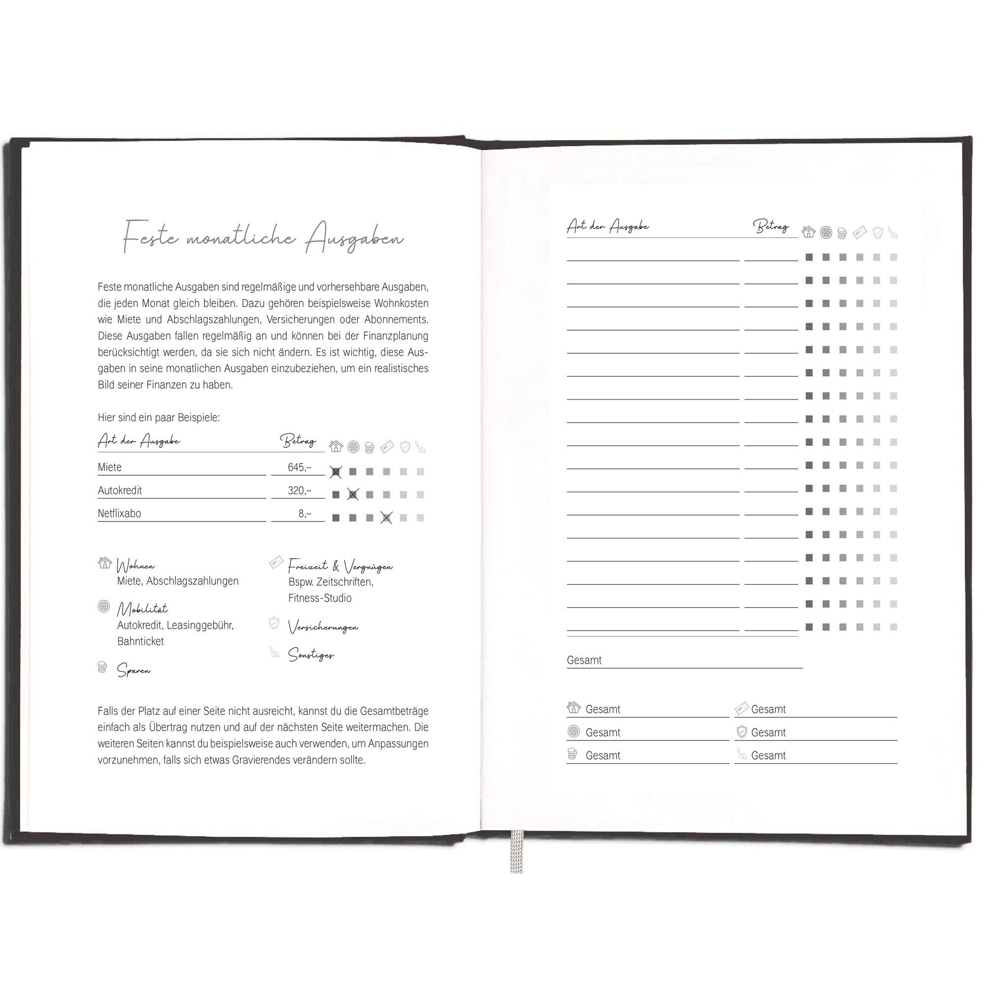 LEAF & GOLD Jahresplaner Budget Planner für deine Finanzen