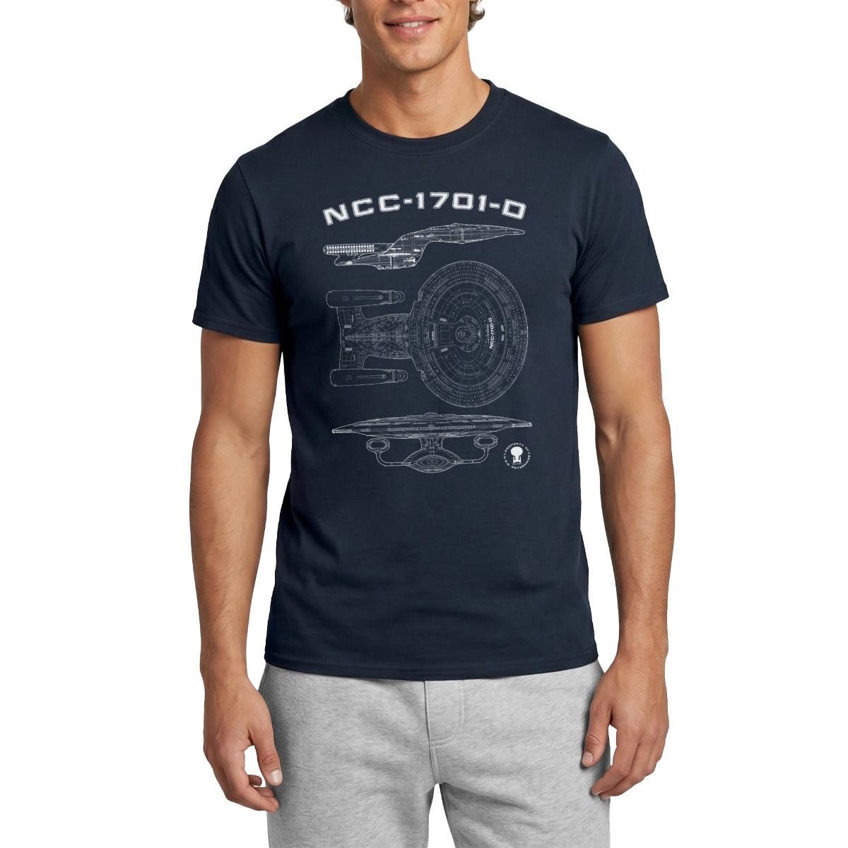 T-Shirt Star Trek The Next Generation NCC-1701-D Bauplan Männer T-Shirt