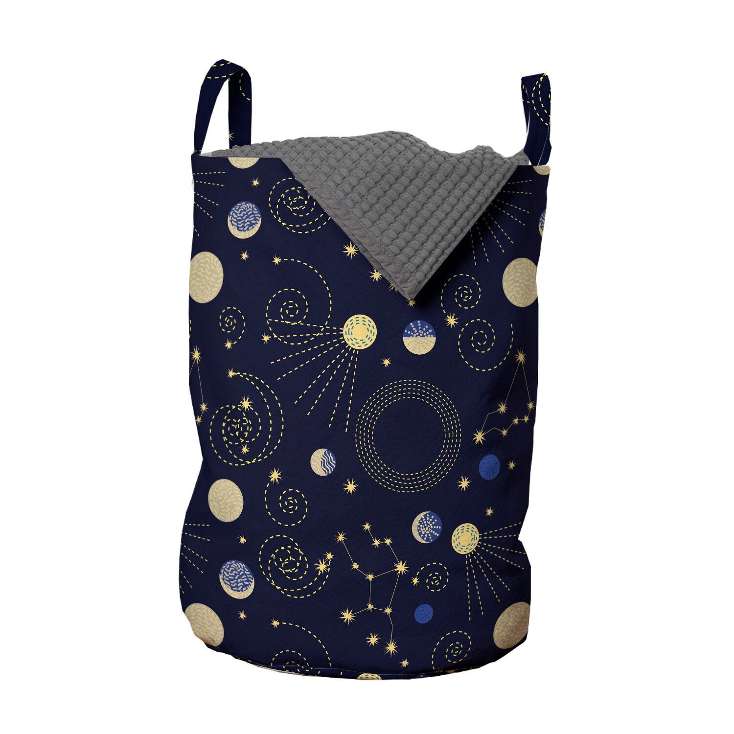 Abakuhaus Wäschesäckchen Wäschekorb mit Griffen Kordelzugverschluss für Waschsalons, Kosmos Weltraum-Planeten-Muster